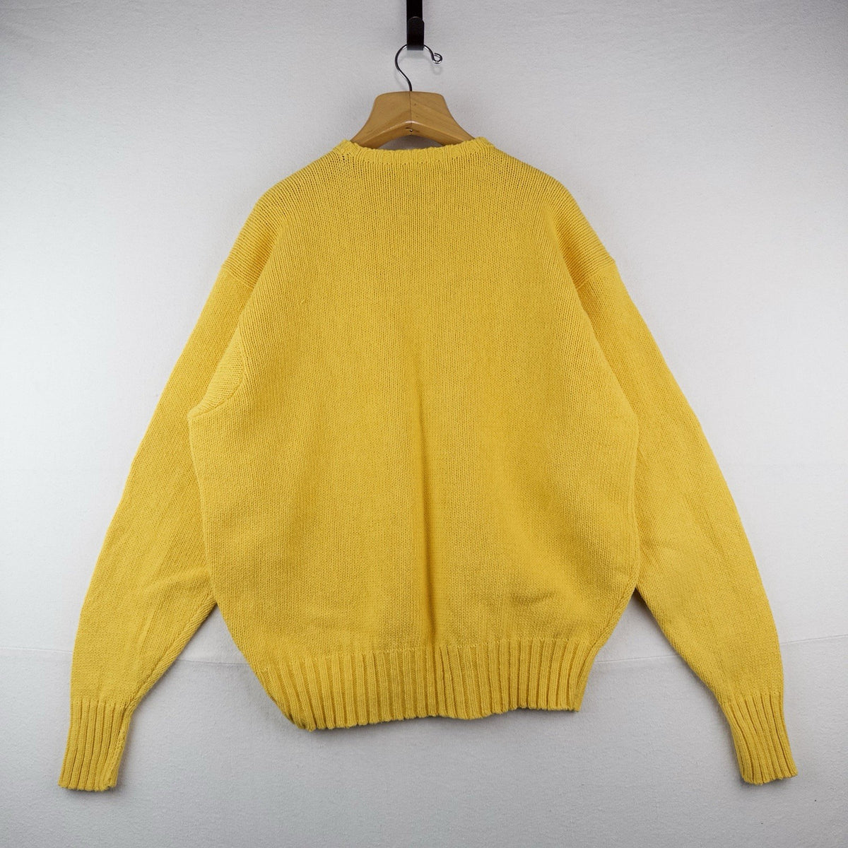 90’s Vtg Polo Ralph Lauren Chunky Yellow Cotton Sweater Men’s 2XL
