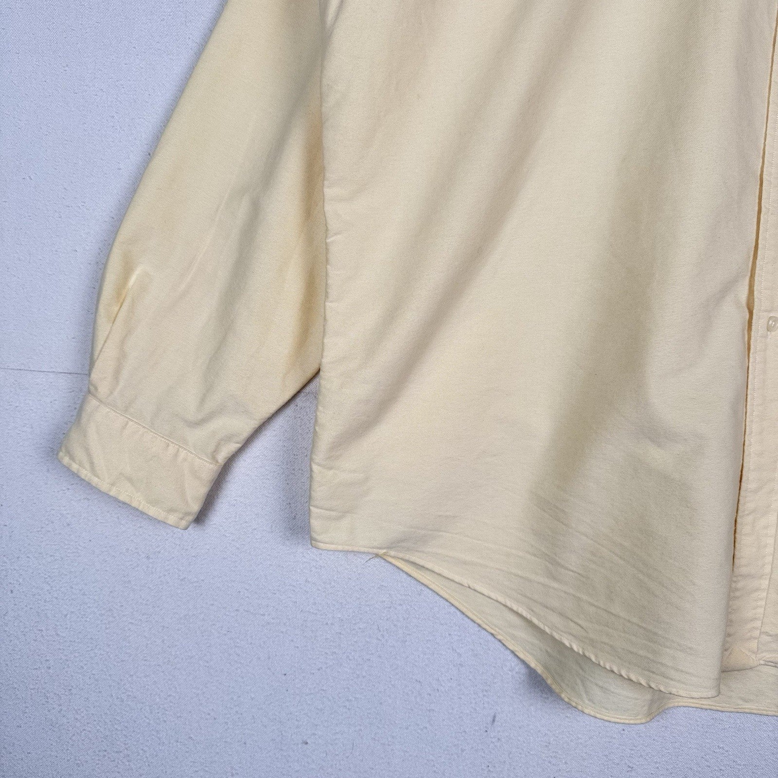 Vtg Ralph Lauren Mens 2XL Yellow Classic Fit Button Down Oxford Shirt Flesh Pony