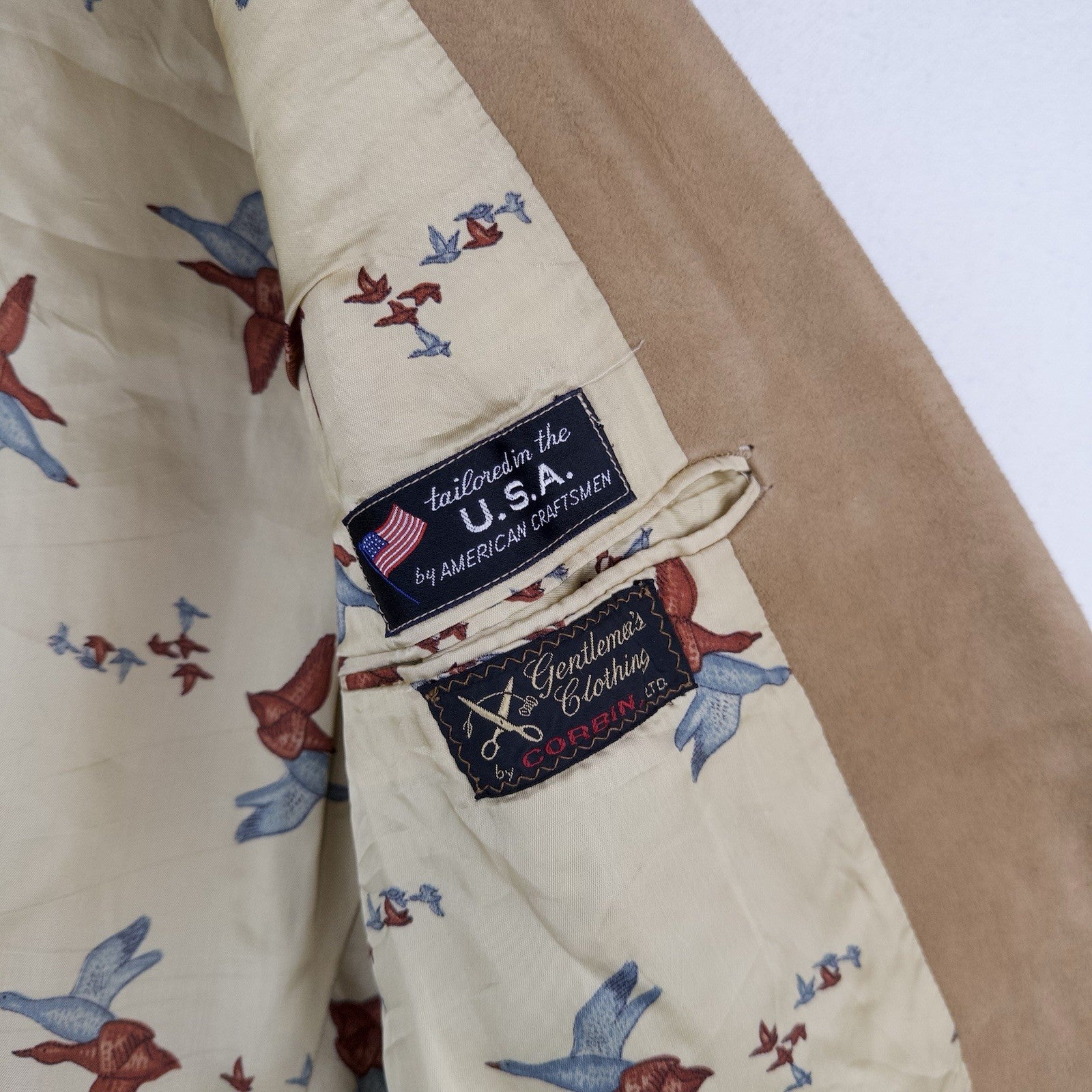 70’s Vtg M.S. McClellan Mens 36 Leather Suede Sport Coat Jacket Camel Tan *Read