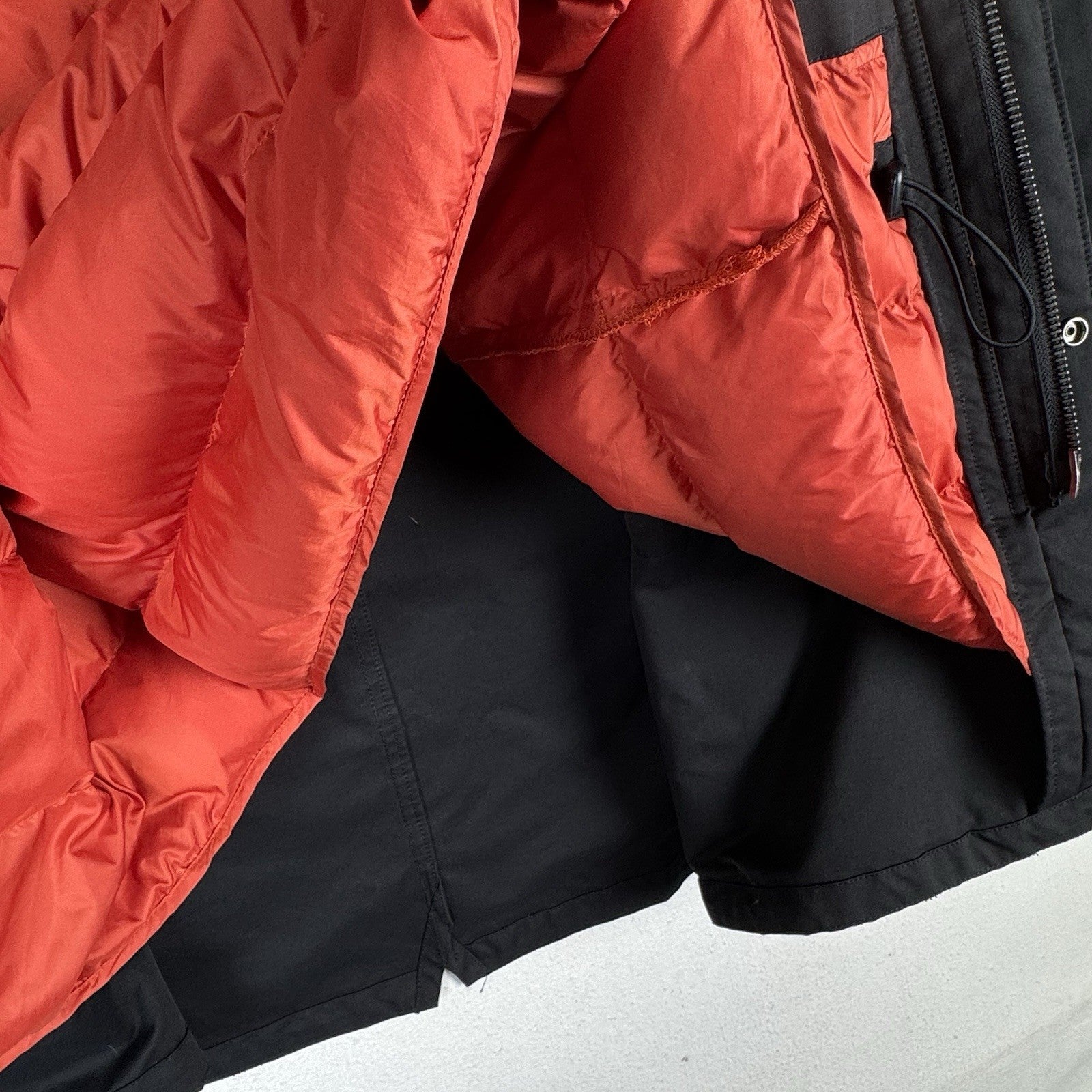 Abercrombie & Fitch Water Resistant Down Lined Black Parka Men’s M *No Hood Fur*