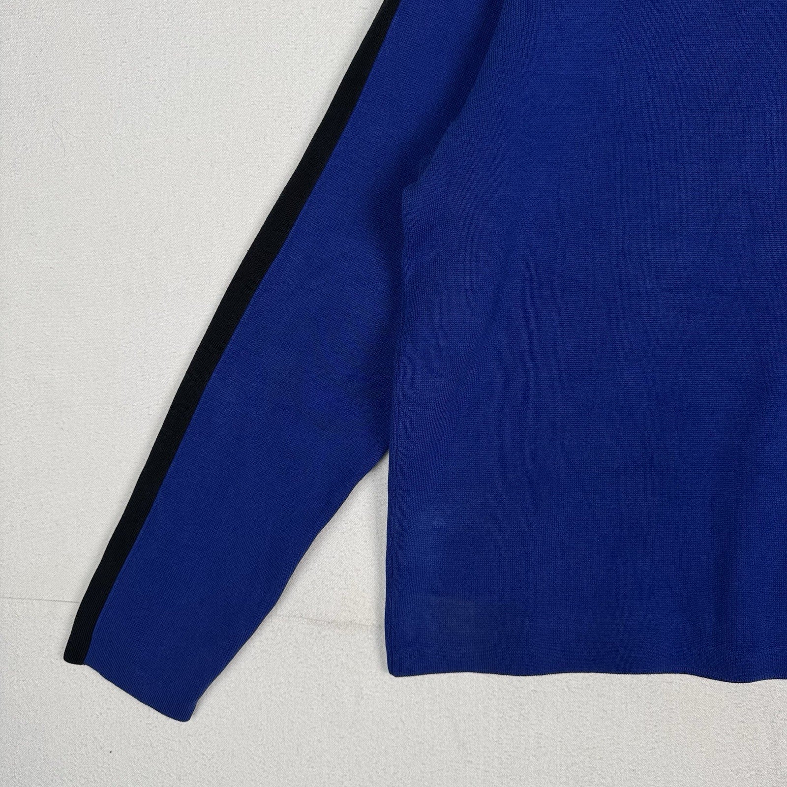 Vintage Polo Ralph Lauren Sweater Mens 2XL Royal Blue Black 1/4 Zip Knit Preppy