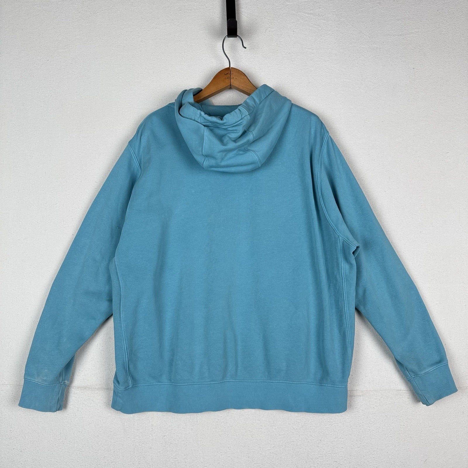 Nike Sportswear Club Fleece Hoodie Mens XL Baltic Blue Swoosh Sweatshirt *Faded