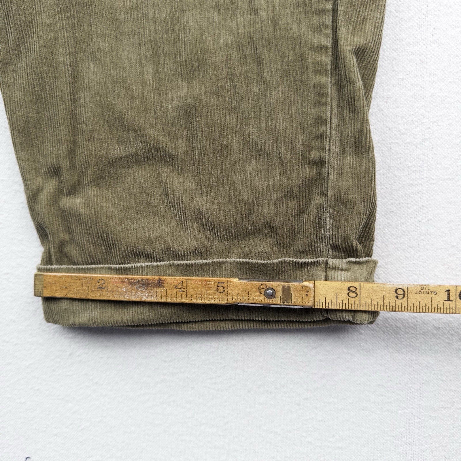 90’s Vtg Polo Ralph Lauren Hammond Corduroy Pant Mens 35x30 Khaki Pleated Cuffed