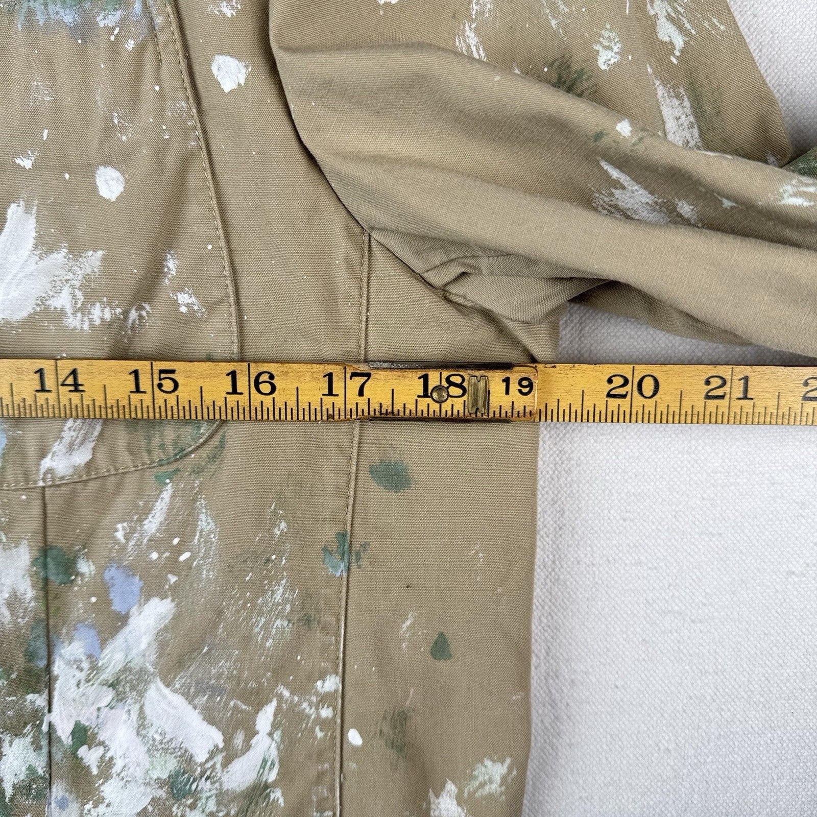 Polo Ralph Lauren Hand-Painted Men’s S Blazer Jacket Cotton Beige Unstructured