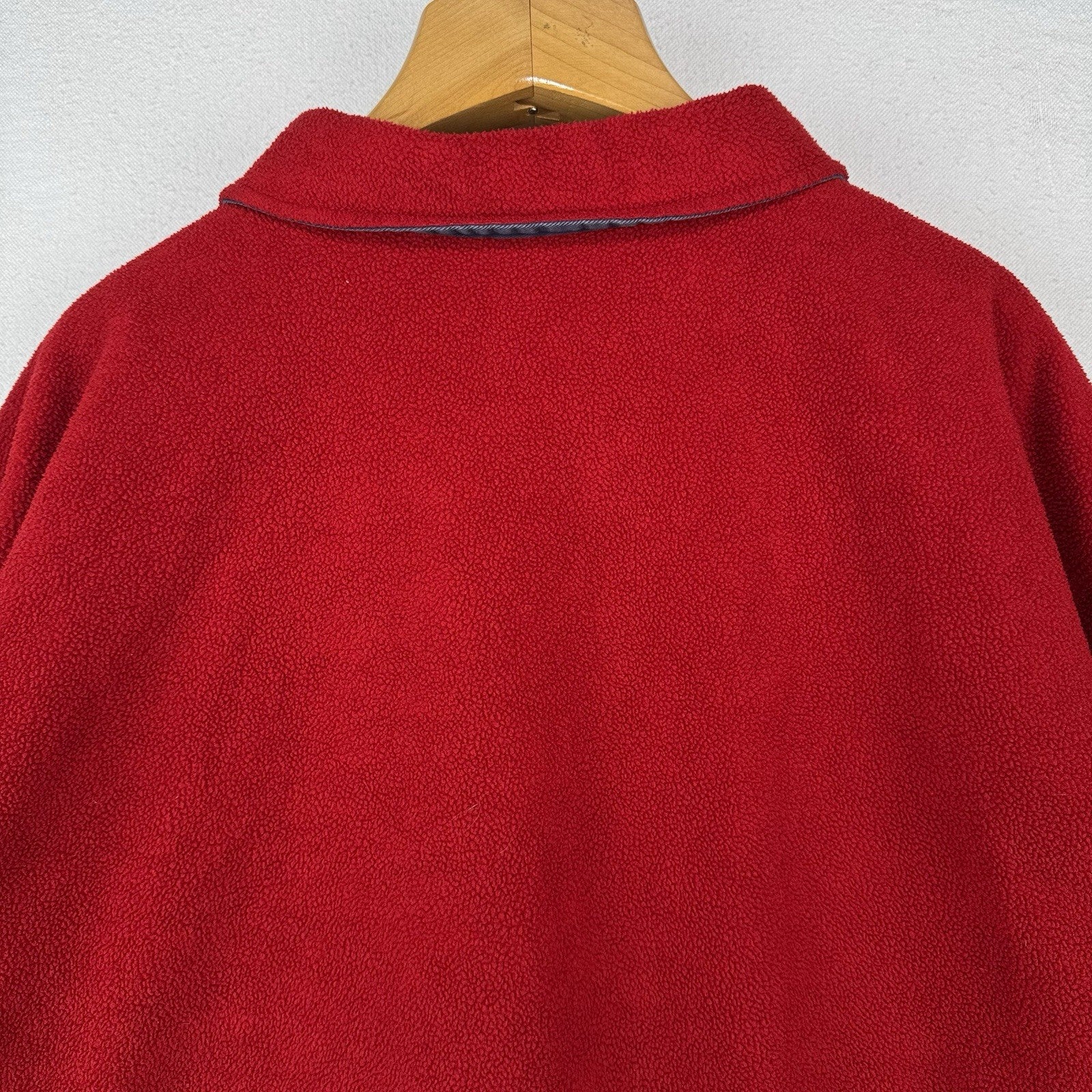 90’s Vtg Polo Ralph Lauren Fleece Polo Pullover Men’s Large Red Made USA