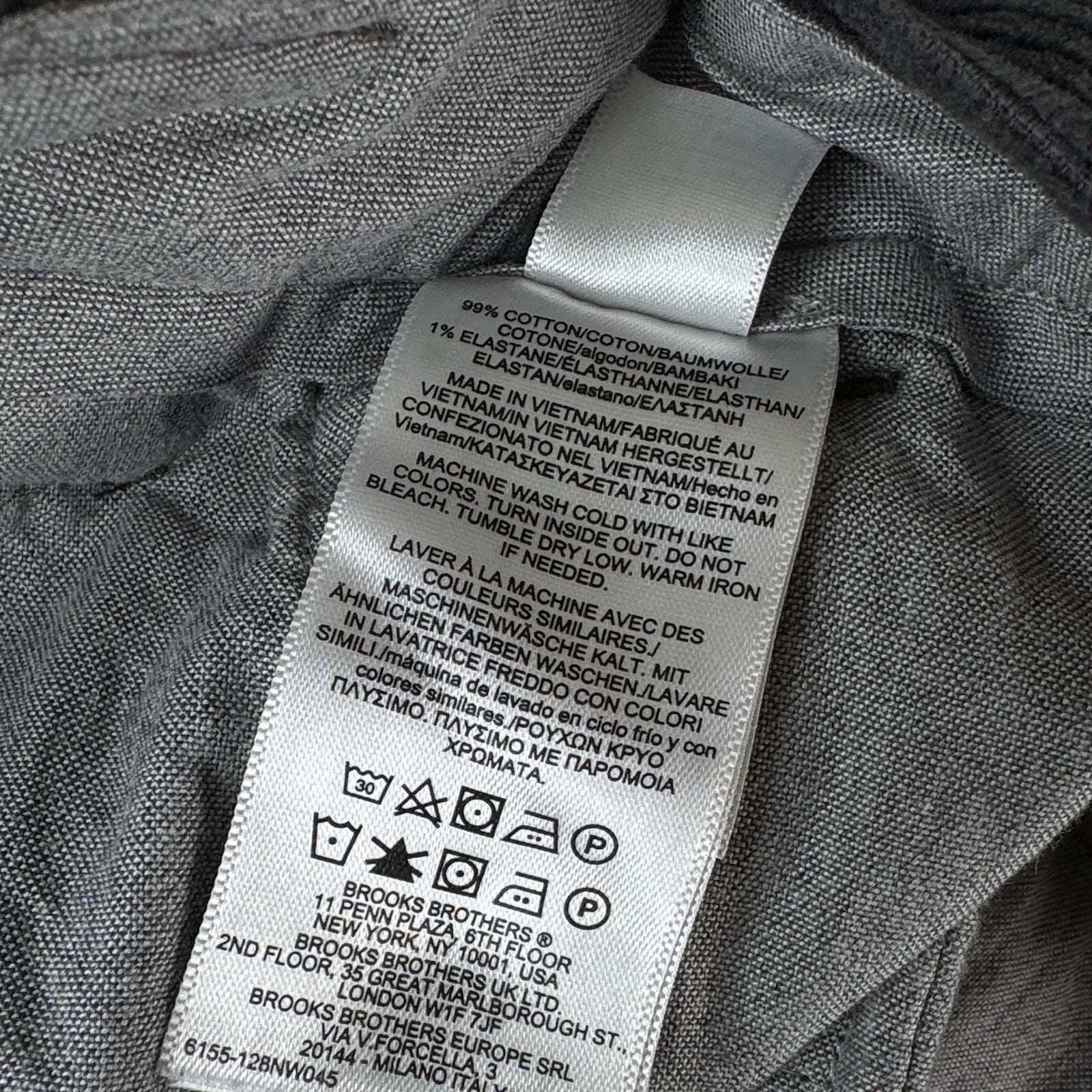 Brooks Brothers Milano Fit Corduroy Straight Leg Pants Men’s 34x32 (34x30) Grey