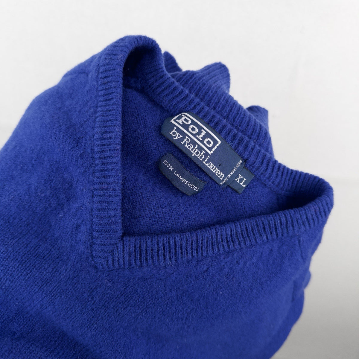 90’s Vtg Polo Ralph Lauren Sweater Men’s XL Blue 100% Lambswool Pullover Knit