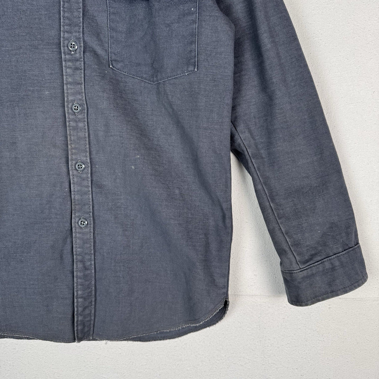 50s 60s True Vintage Ideal Gray Flannel Work Shirt Made In USA Small *Read