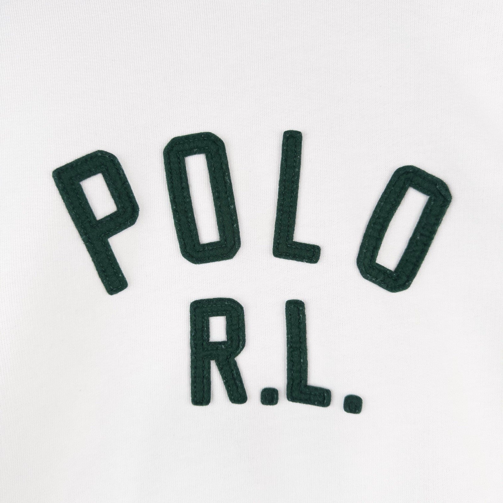 Polo Ralph Lauren Women’s XS Felt Logo Spell-out Fleece Sweatshirt White Green