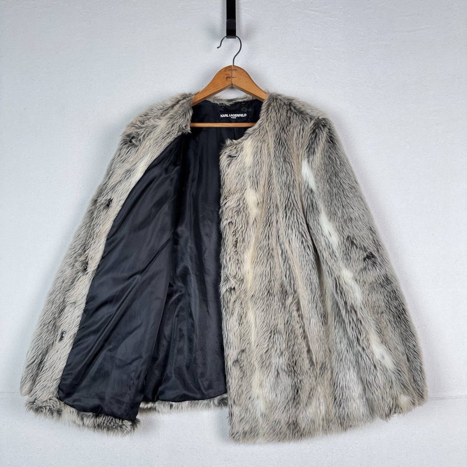 Karl Lagerfeld Faux Fox Fur Women’s Jacket Size Large