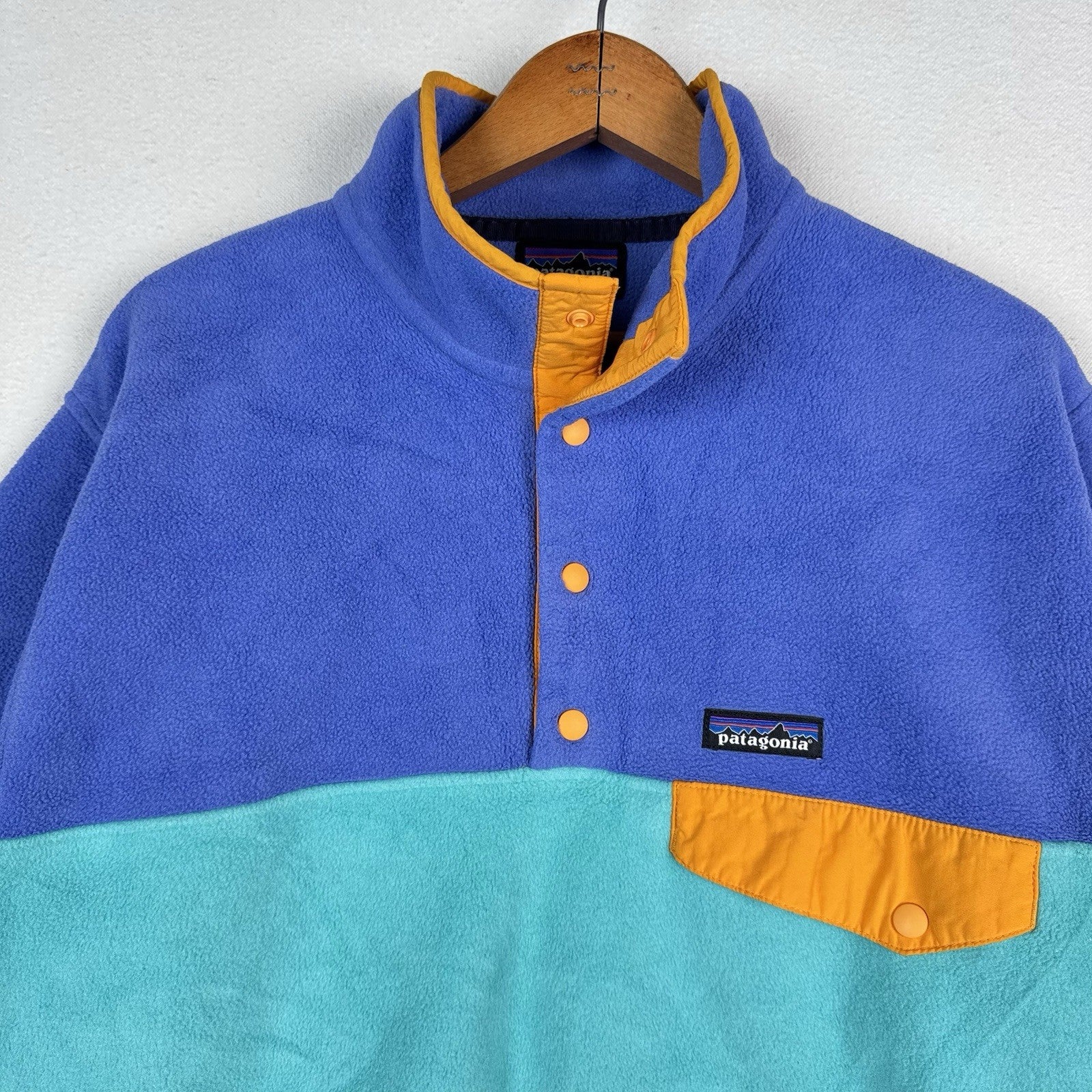 Patagonia Lightweight Synchilla Snap-T Fleece Pullover Men M Aqua Turquoise