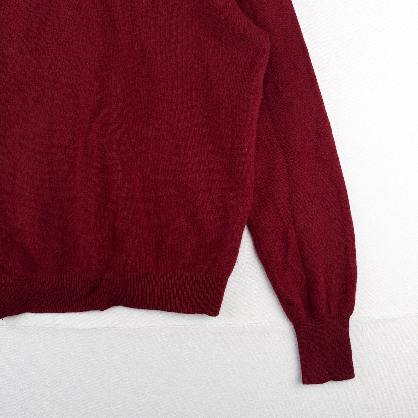 90’s Vtg Polo Ralph Lauren Lambswool Collared Sweater Wine Red Men’s L