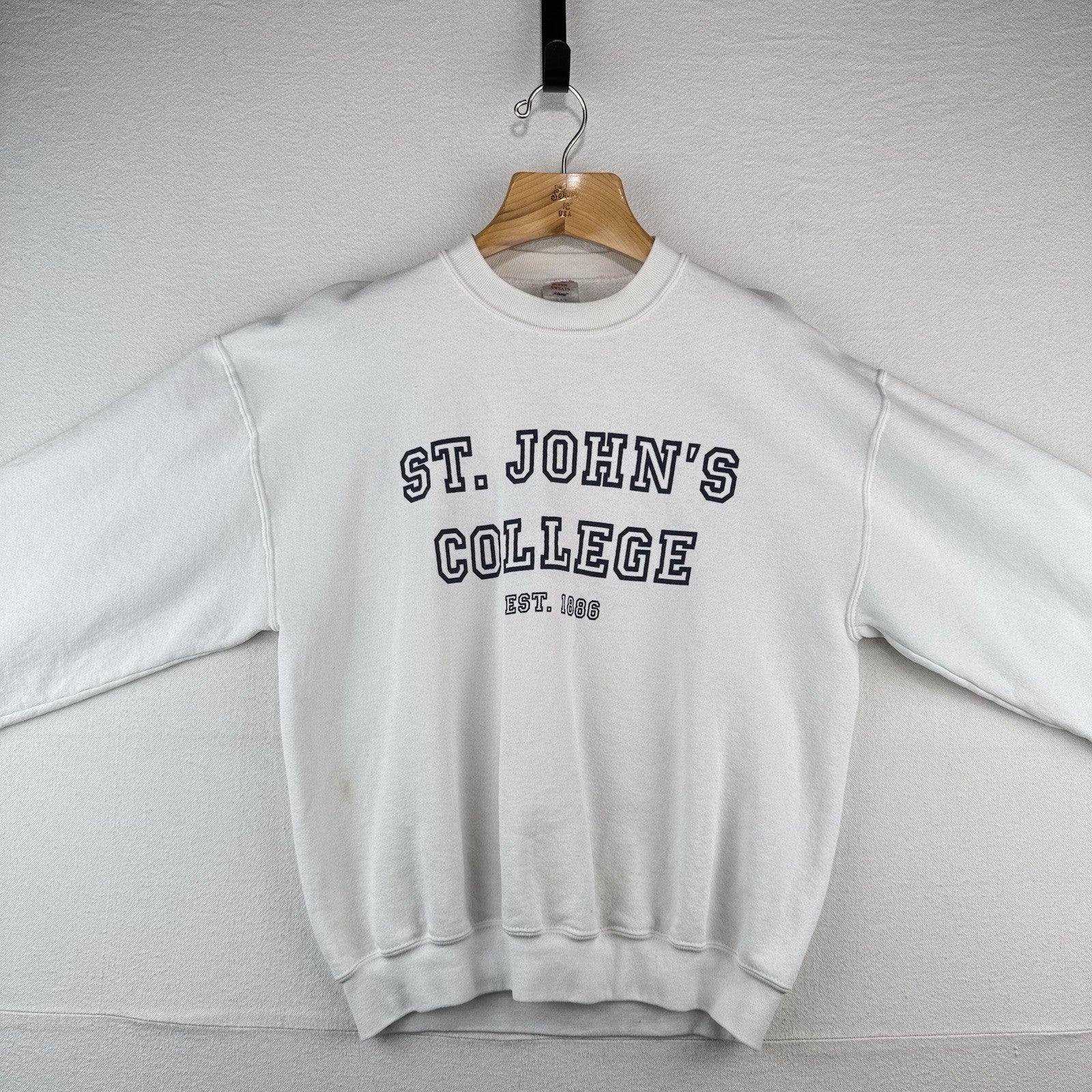 90’s Vtg St. Johns University Est 1886 Crewneck Sweatshirt Men’s Large White