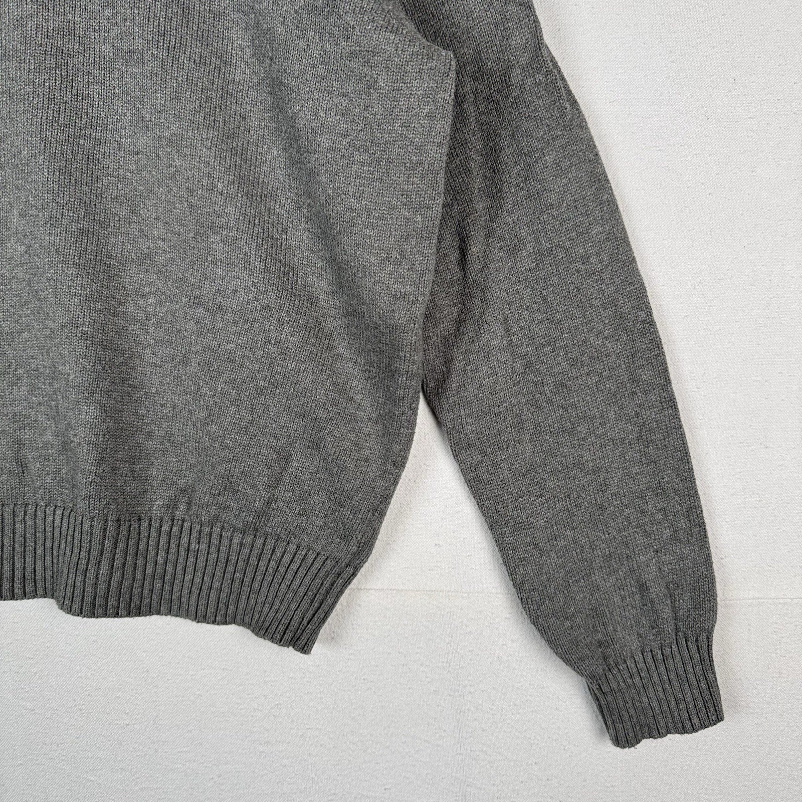 Polo Ralph Lauren Men’s XL Cotton Gray Knit Crewneck Sweater Green Pony