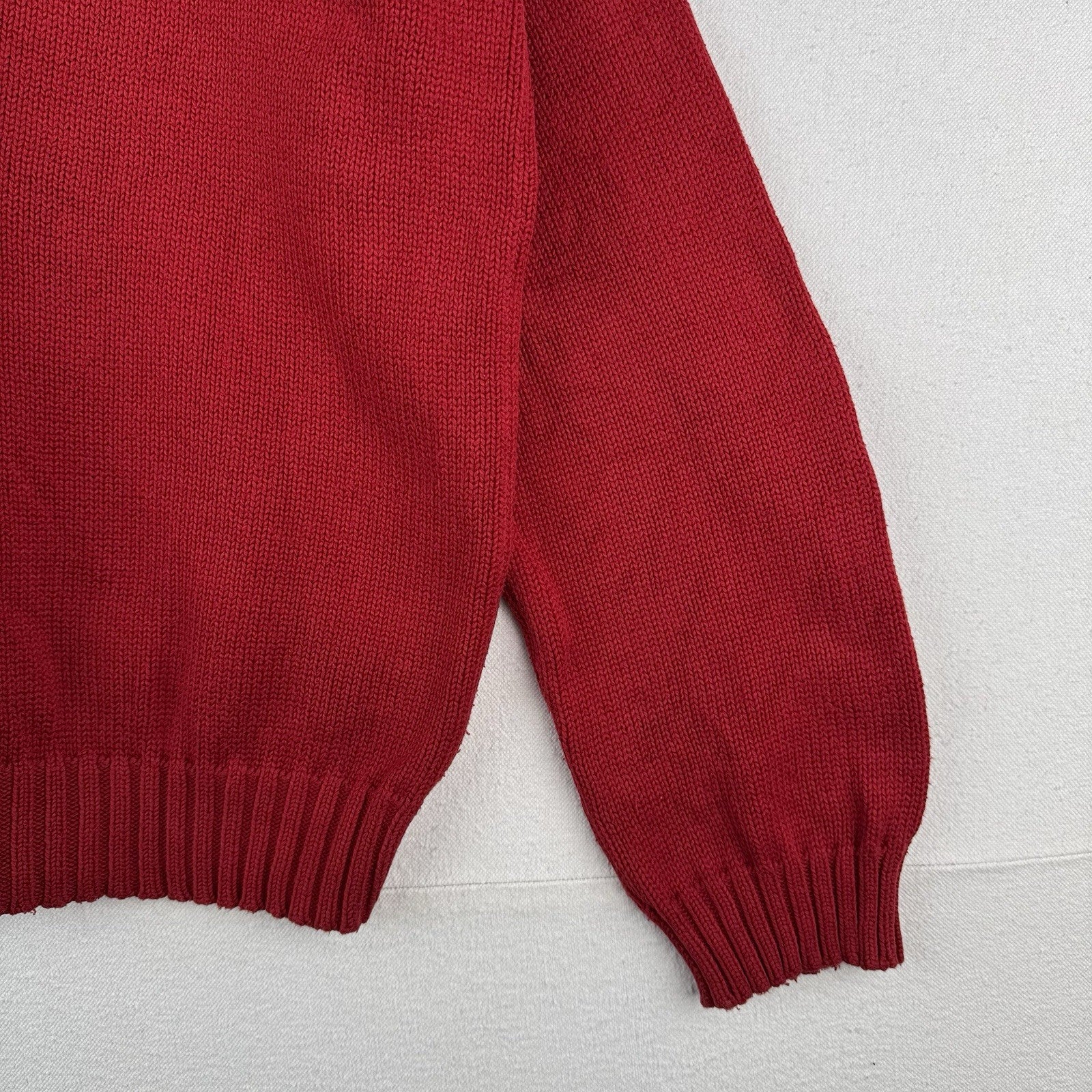 90’s Vintage Polo Ralph Lauren Mens XL Sweater Red Knit Crew 100% Cotton