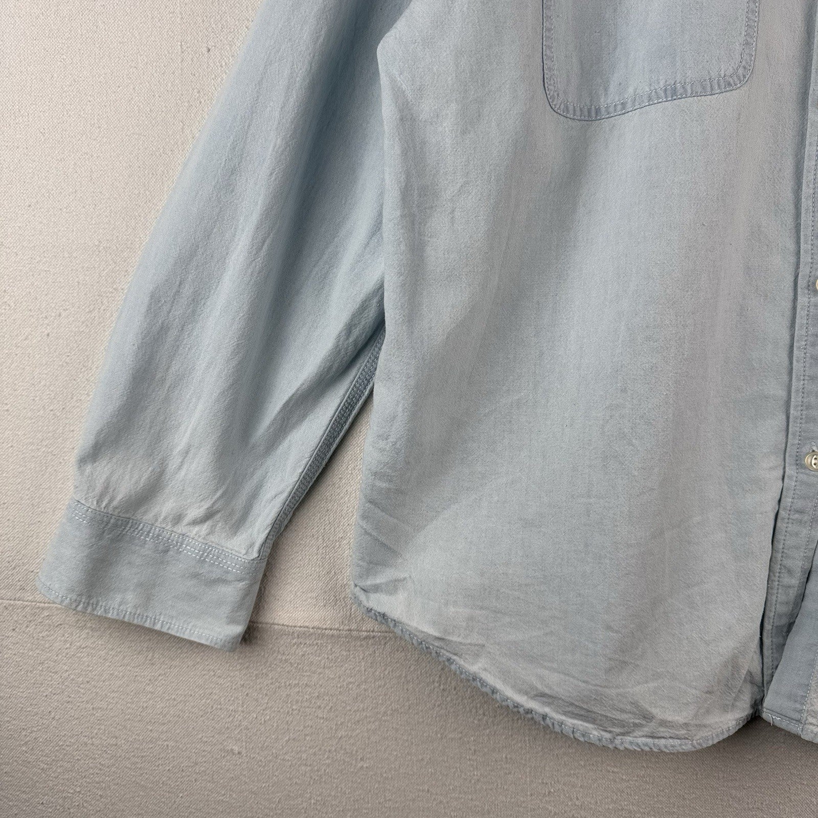 Lauren Ralph Lauren Women's XL Blue Chambray Button Down Shirt 100% Cotton
