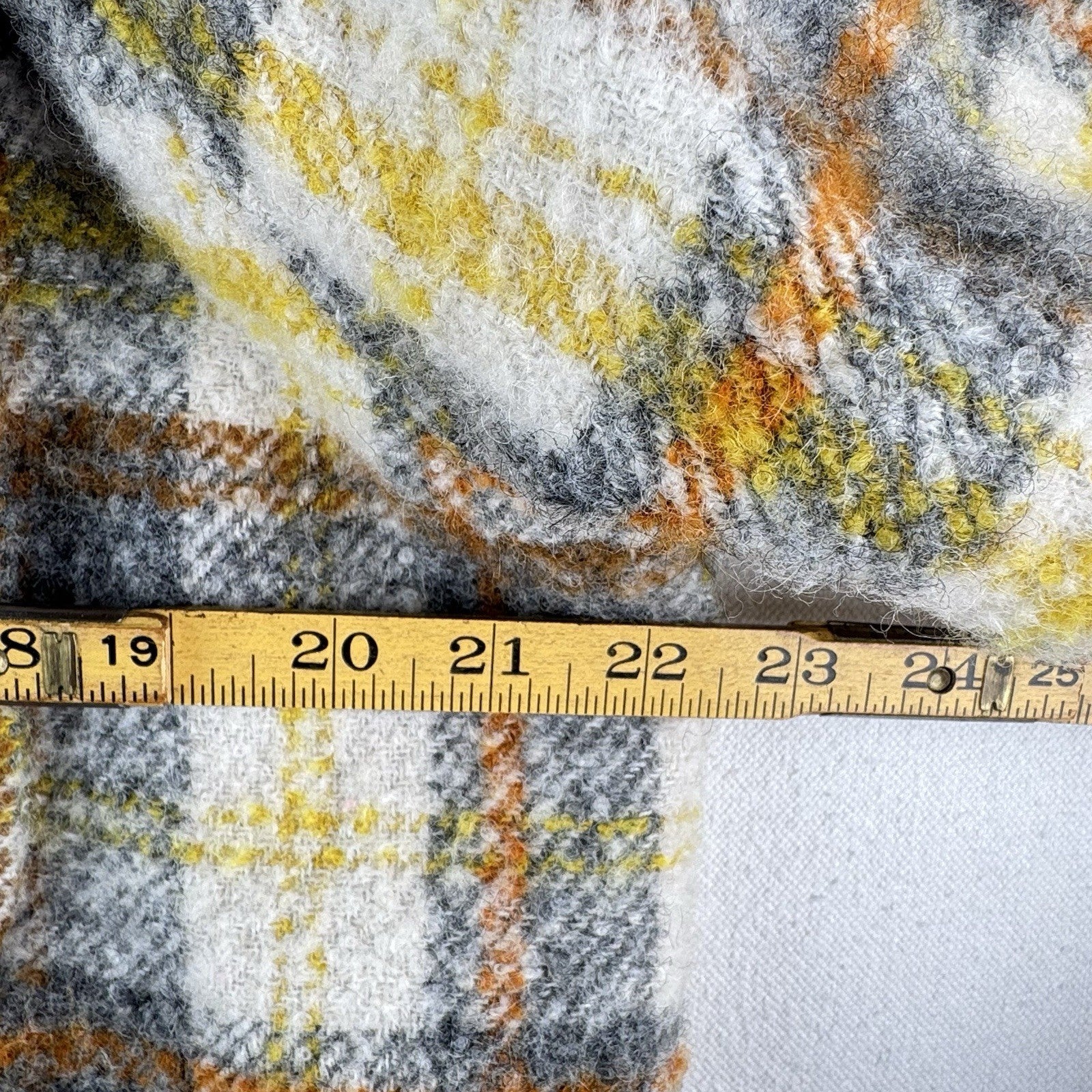 GAP Wool Trucker Jacket Women’s M Yellow Plaid Full Zip Boxy Chore Shirt