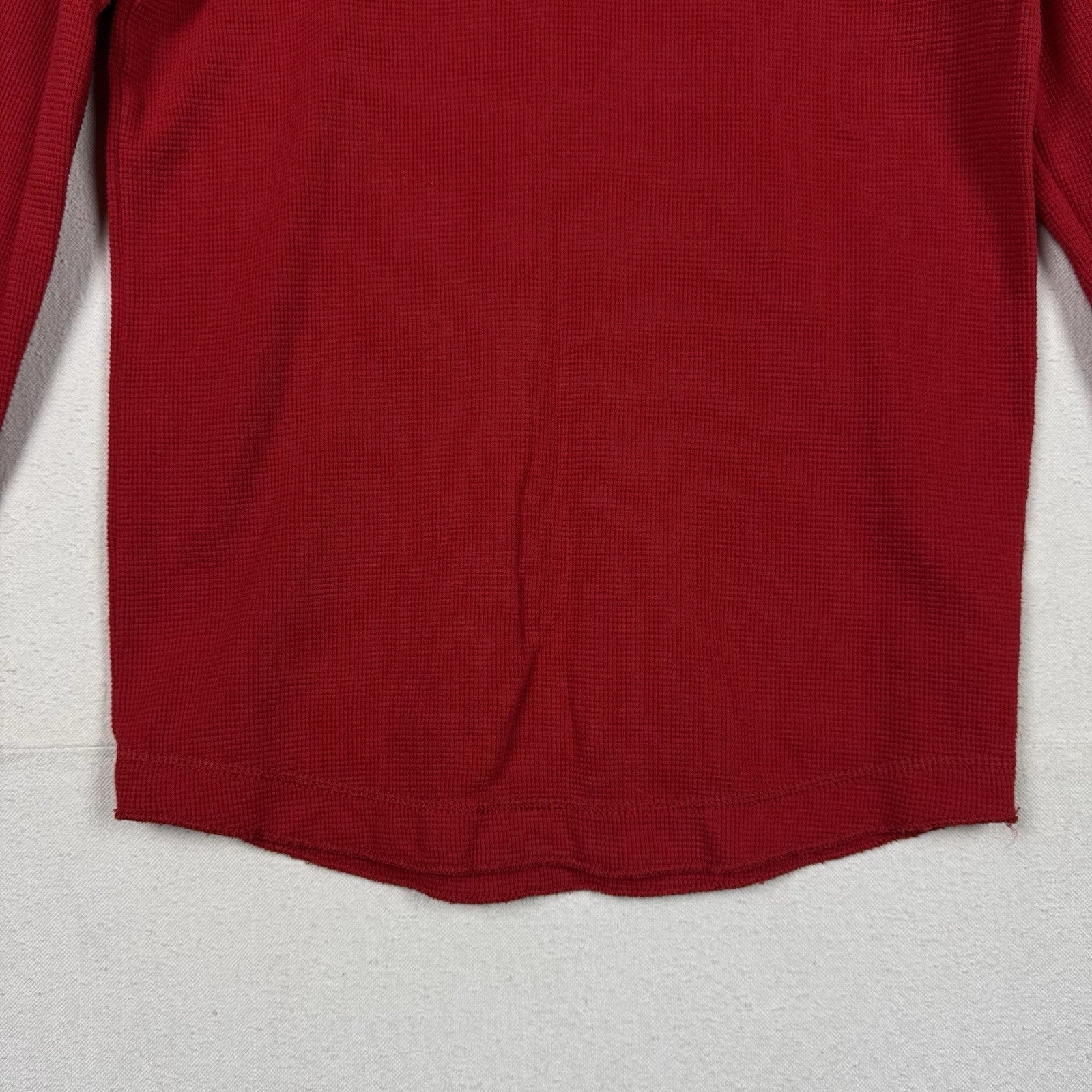 Abercrombie & Fitch Muscle Fit Thermal Waffle Long Sleeve Red Mens S A&F Sweater