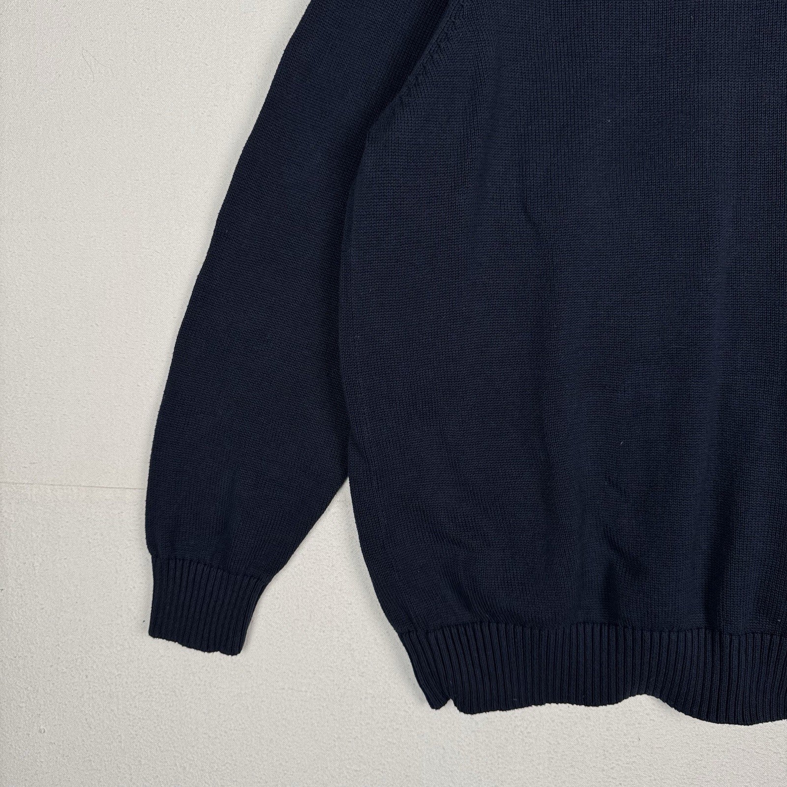 Lands' End Drifter Pullover Crewneck Sweater Navy Blue Cotton 3XLT 54-56 Tall