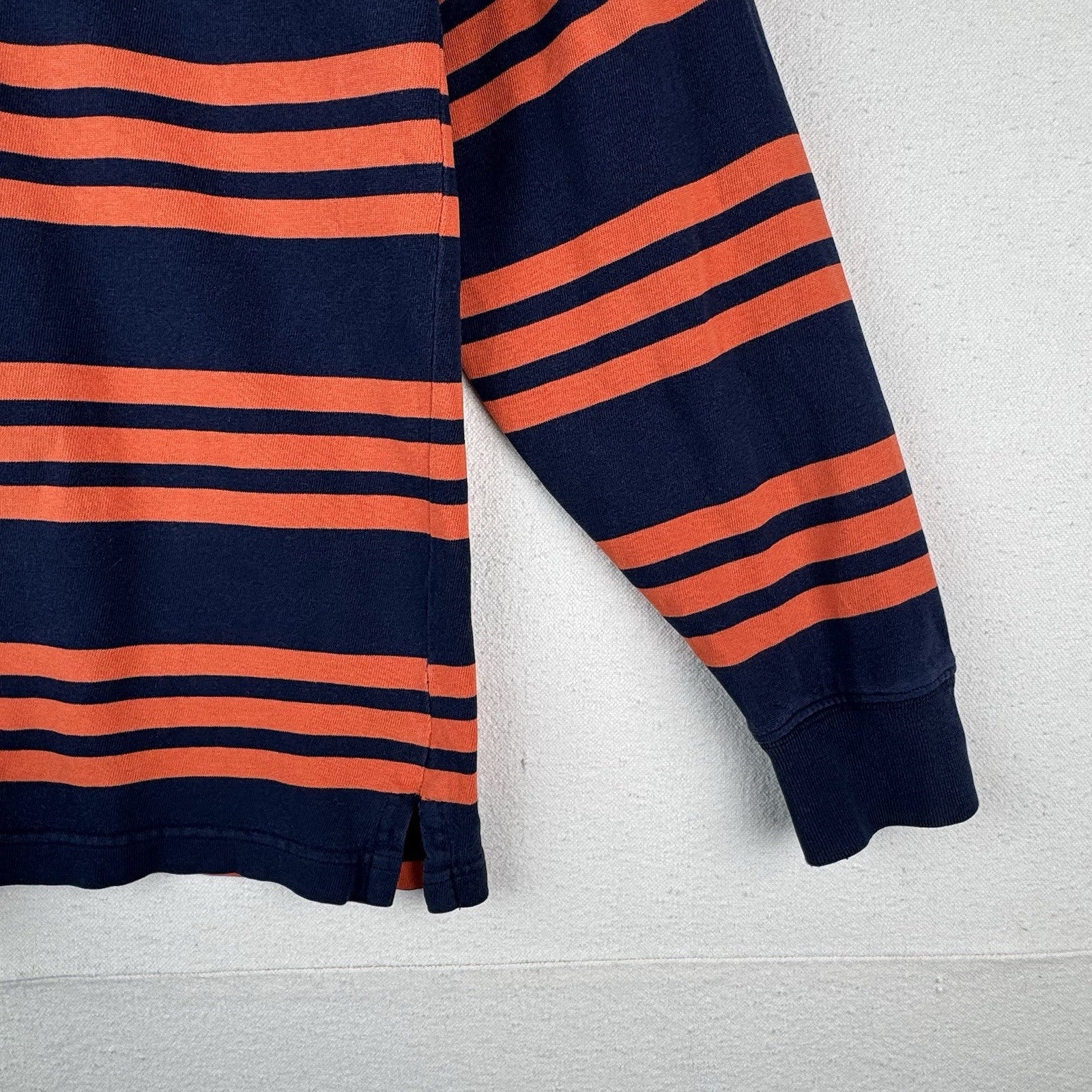 90’s Vtg Ralph Lauren Polo Sport Women’s Medium Orange Blue Stripe Shirt 17”