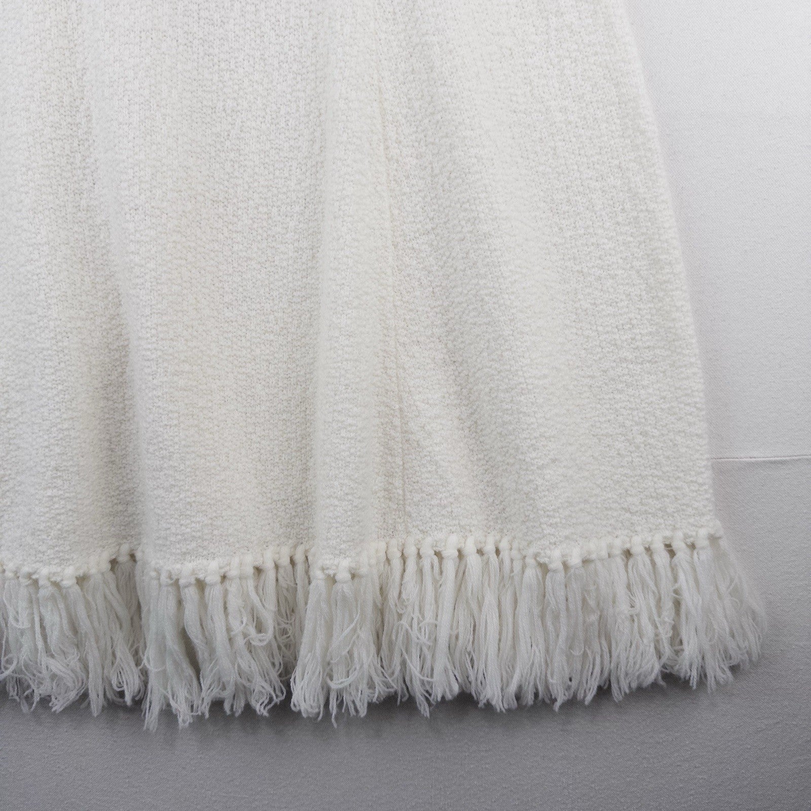 60’s Vtg Rosanna "Wintuk" Cream Knit Fringe Button Front Cape Sweater One Size