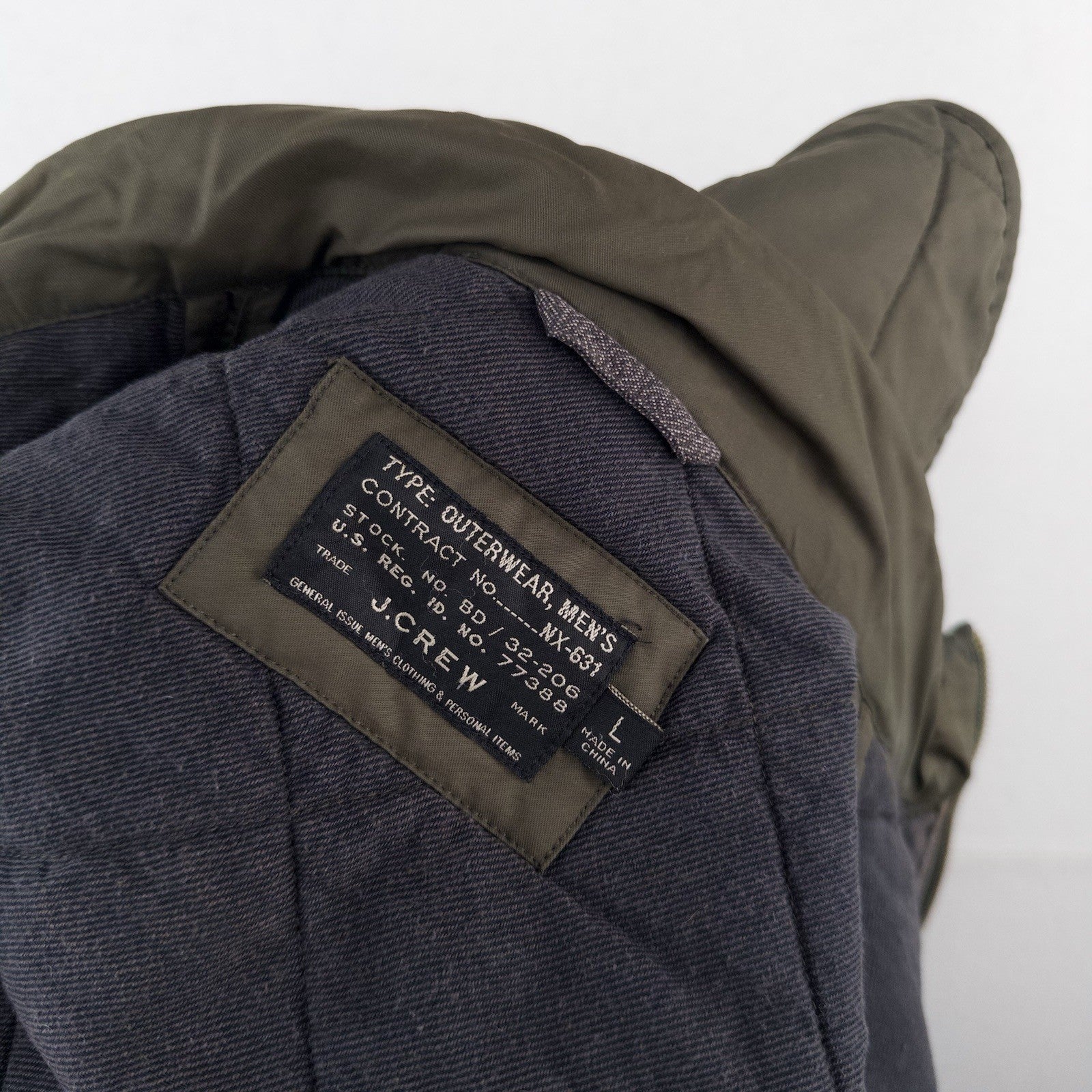 J.Crew Sussex Military Quilted Vest Men M Primaloft Insulated NX-361 Heavy Army
