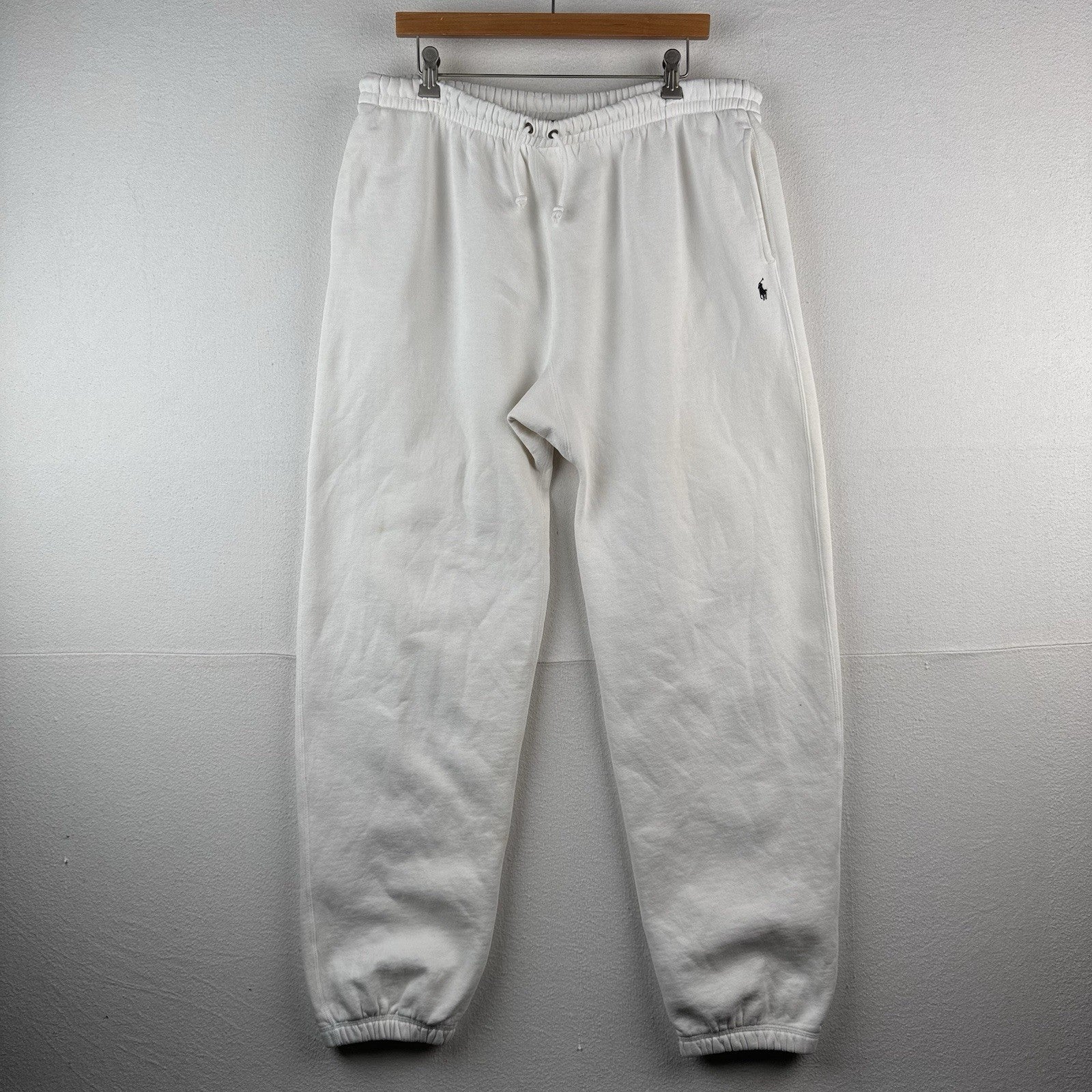 90's Vintage Polo Ralph Lauren Men's XL White Gusset Sweatpants Relaxed Fit