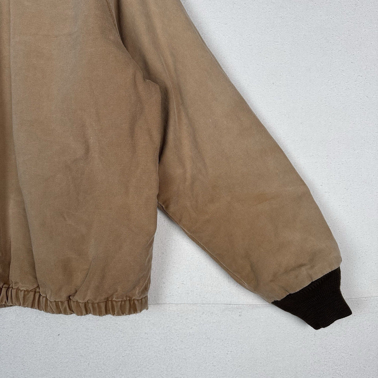 Vintage Liberty Rugged Outdoor Mens M/L Canvas Work Jacket Coat Tan *Distressed