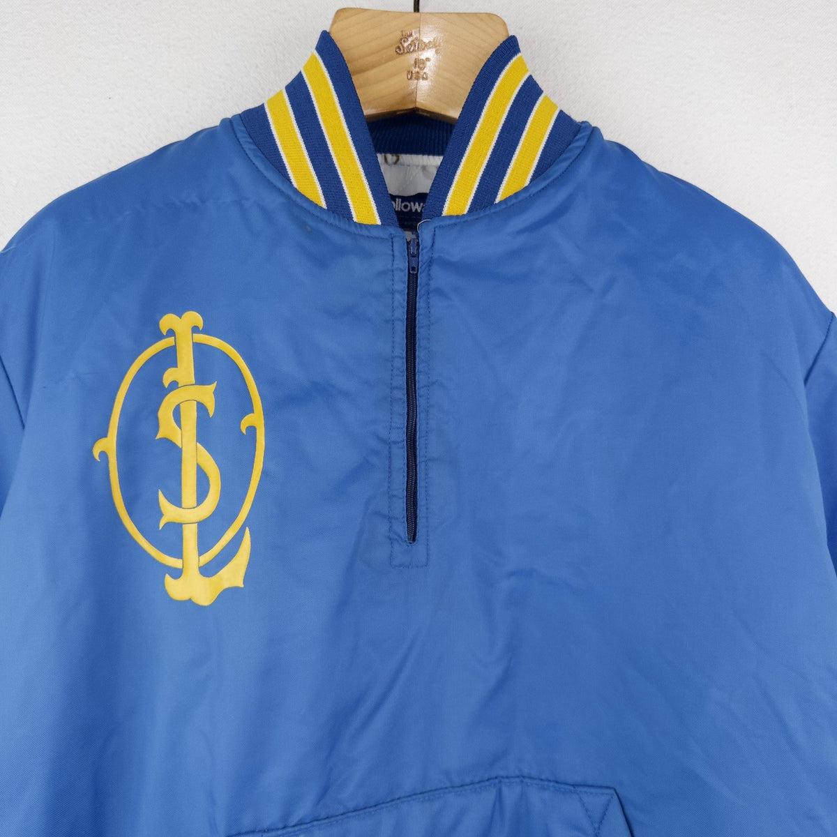 80’s Vtg Holloway Quarterzip Pullover Jacket Mens M Blue Our Lady Sorrows Saints
