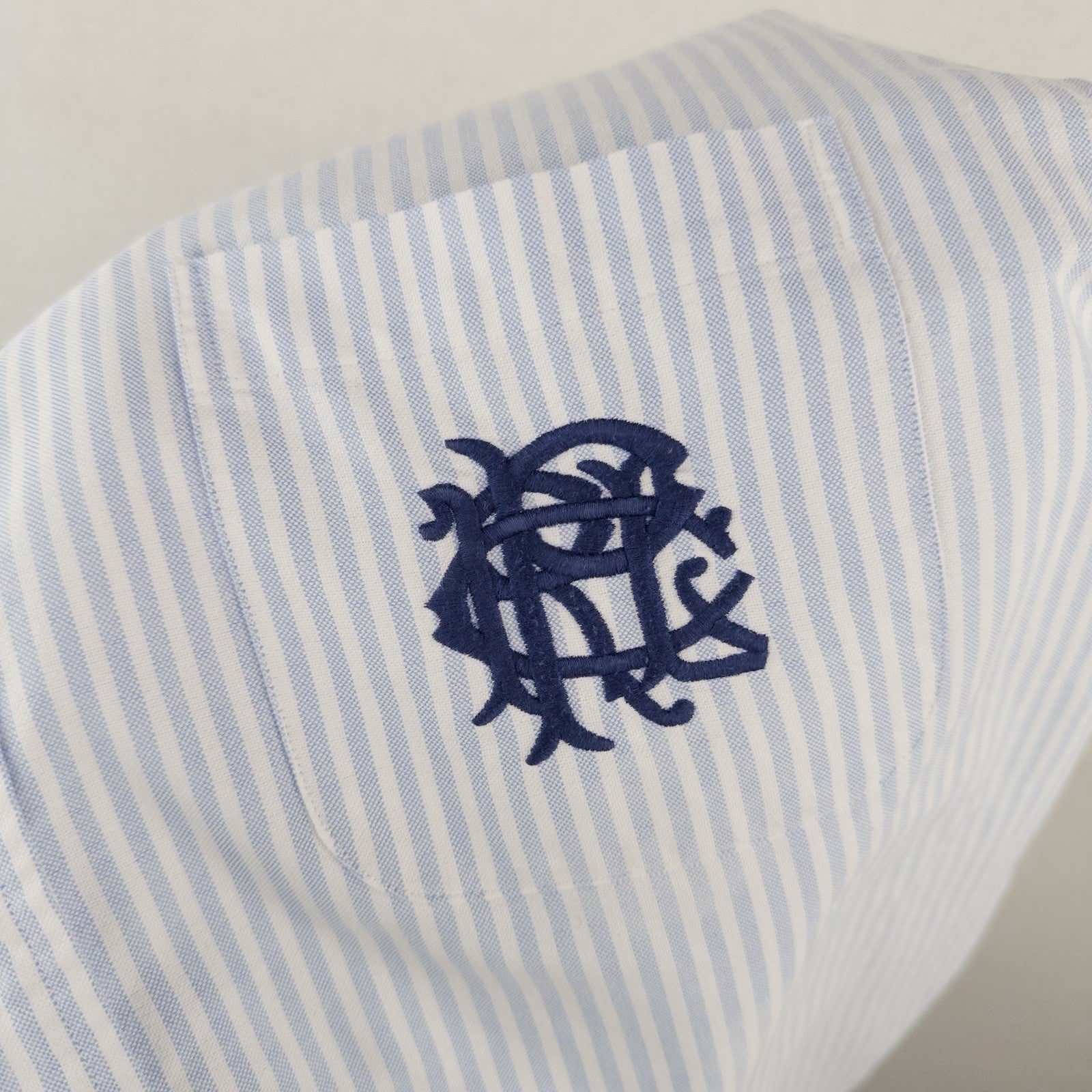 90’s Vtg Polo Ralph Lauren Blue White Pinstripe Winchester Club Collar Shirt XL