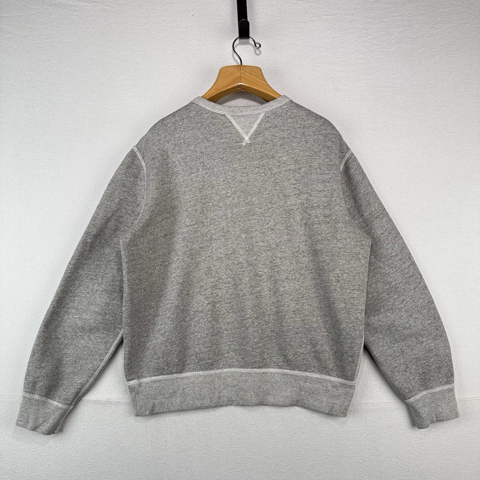 Polo Ralph Lauren Double V Men’s Large Marled Grey Sweatshirt Core Crewneck