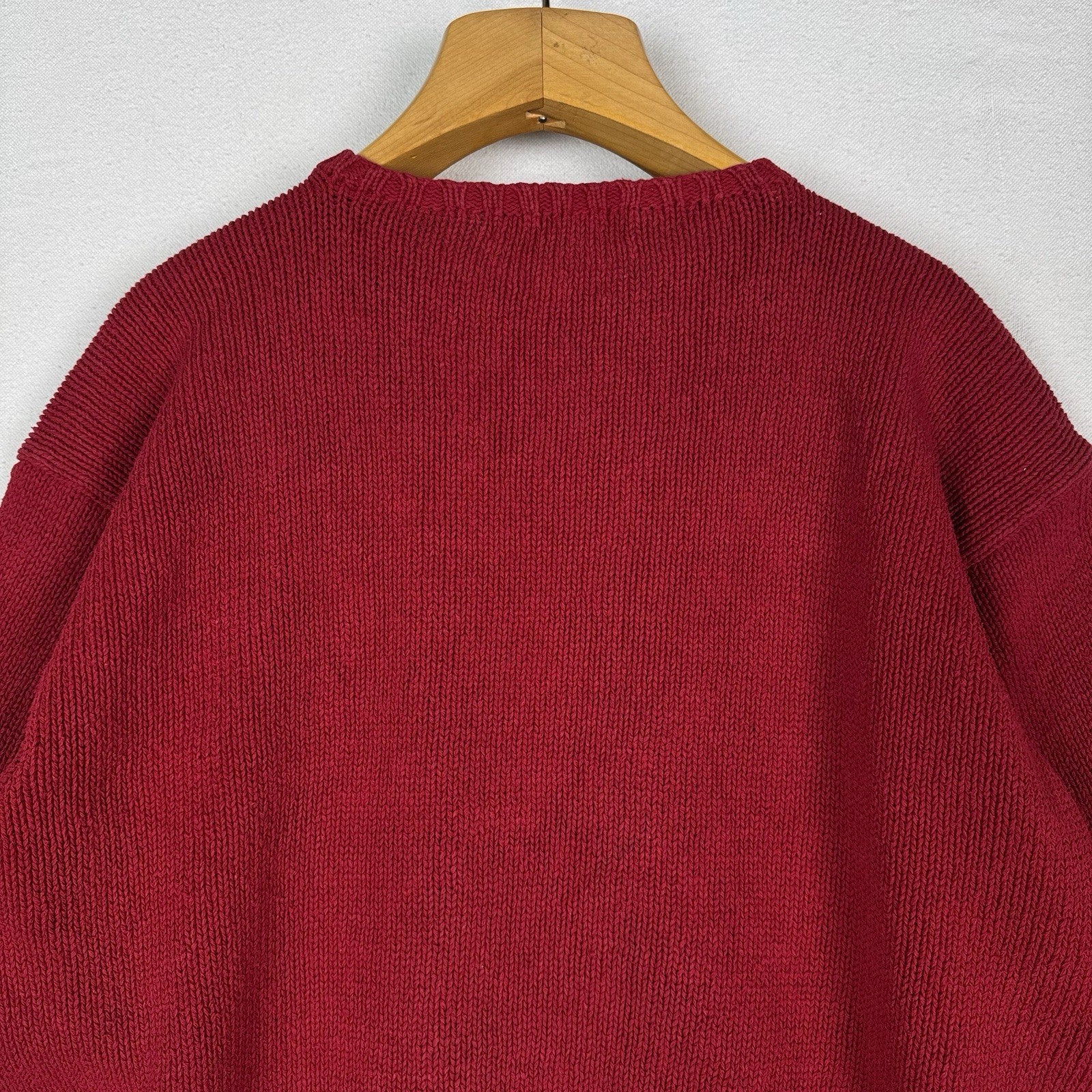 90’s Vintage Polo Ralph Lauren Mens 2XL Sweater Red Knit Crew 100% Cotton *Read