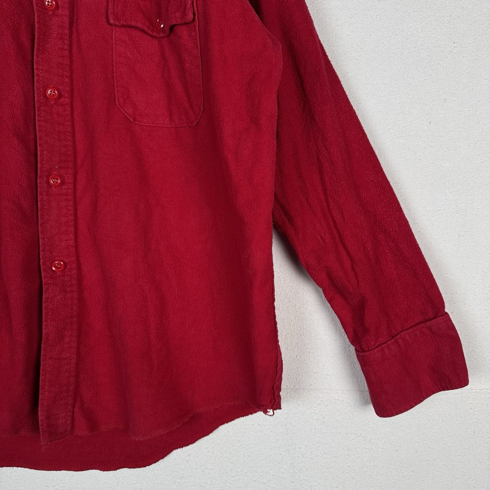 Vintage Melton Deerskin Chamois Flannel Shirt Adult Medium Red 46”