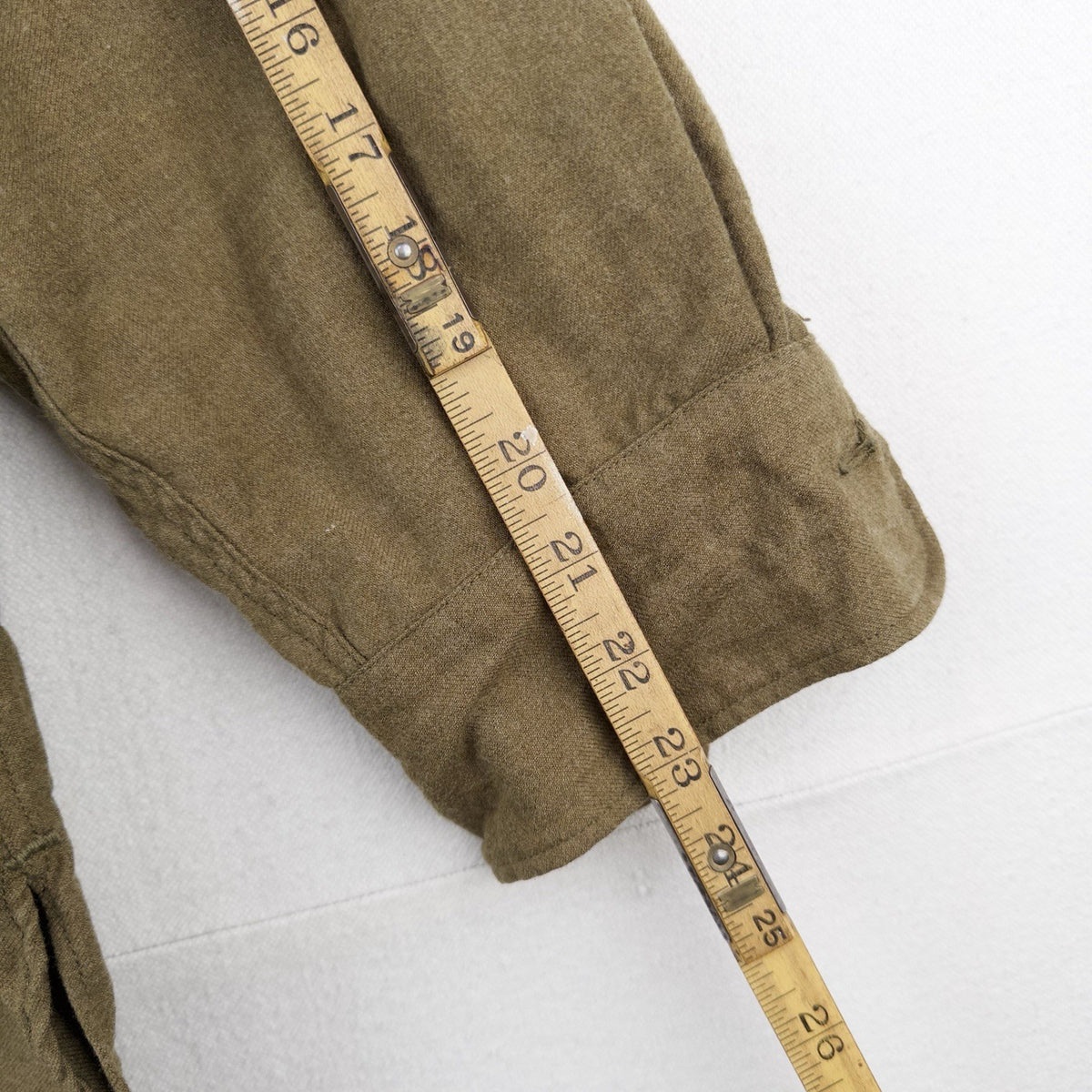 40’s Vtg WWII Wool Gas Flap Army Military Button Uniform Work Shirt Gussets