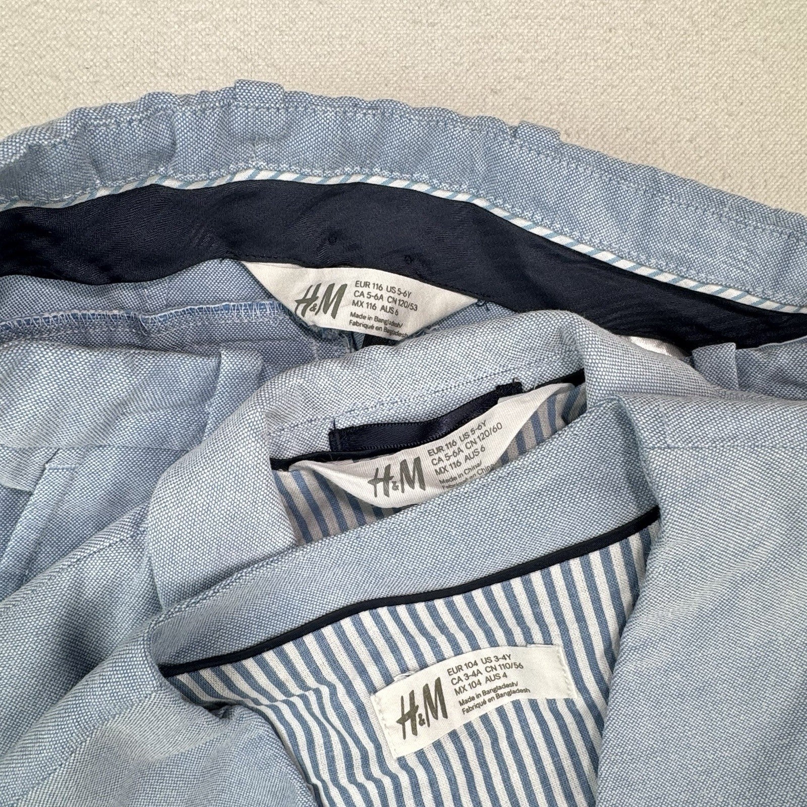 H&M Boys 3-piece Blue Suit Pants 5-6Y, Vest 3-4Y, Blazer 5-6Y *Read