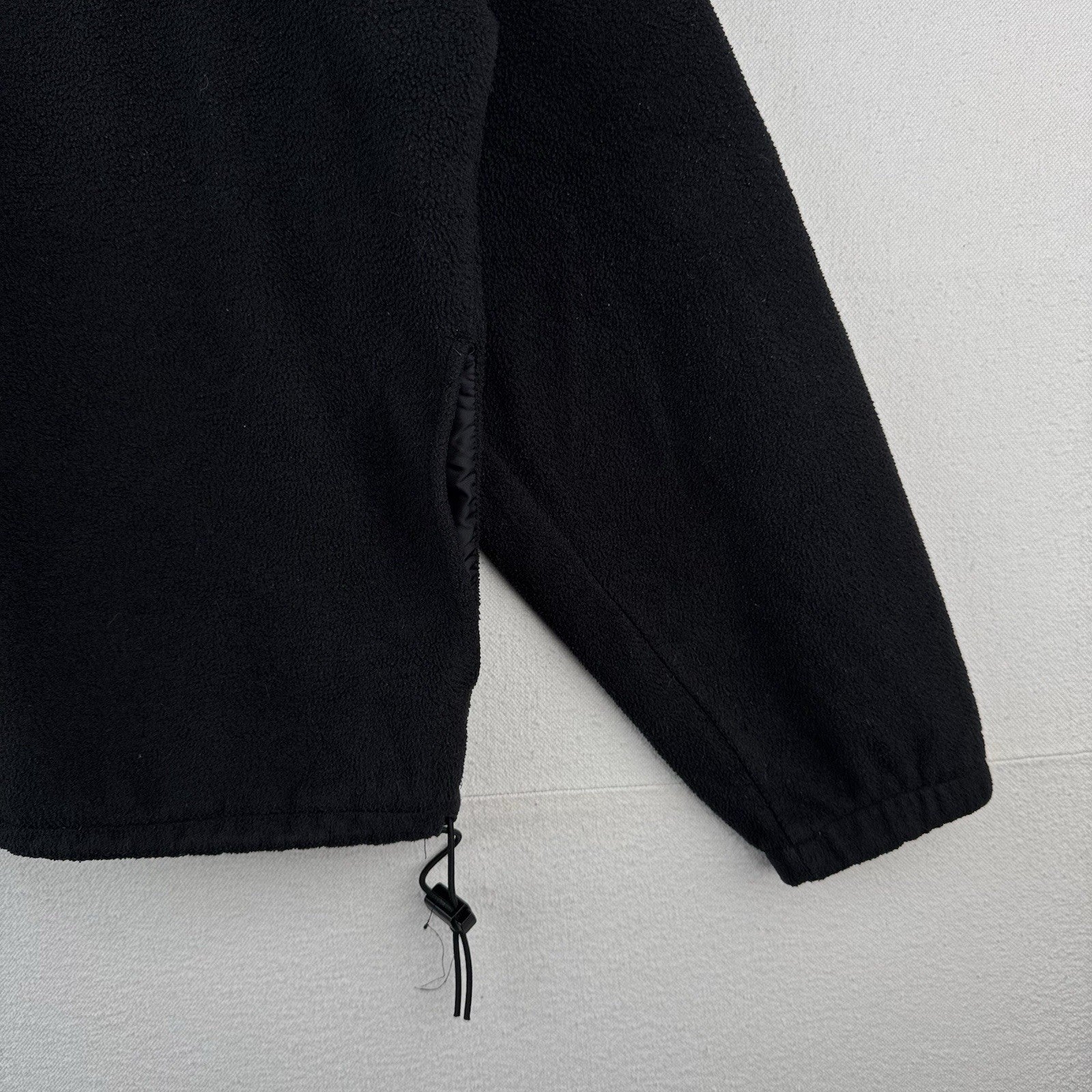 90’s Vtg J. Crew Oarsman Black Fleece Pullover 1/4 Zip Men’s Large Made in USA