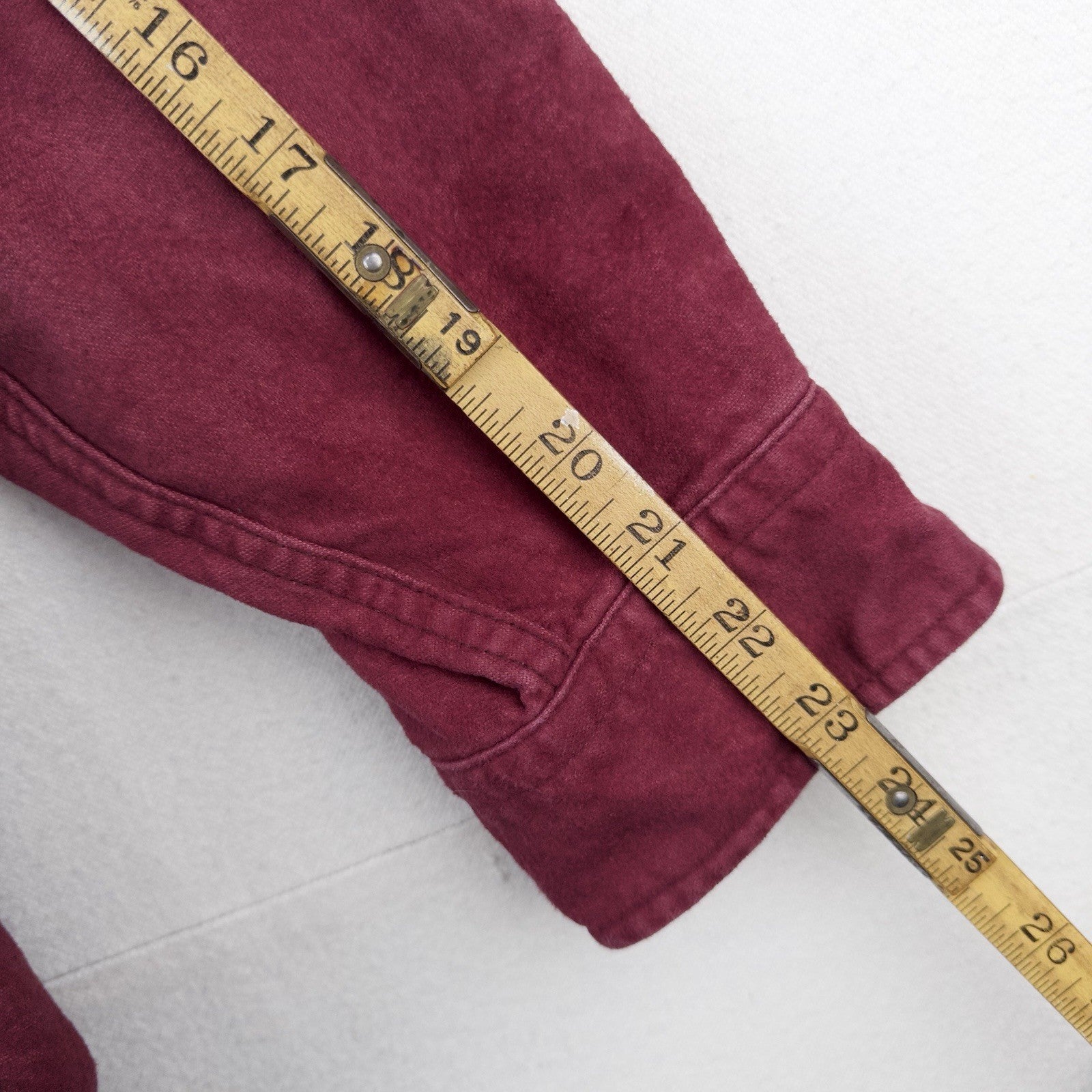 80’s Vtg L.L. Bean Chamois Cloth Shirt Men's 17.5 (XL) Maroon Made In USA