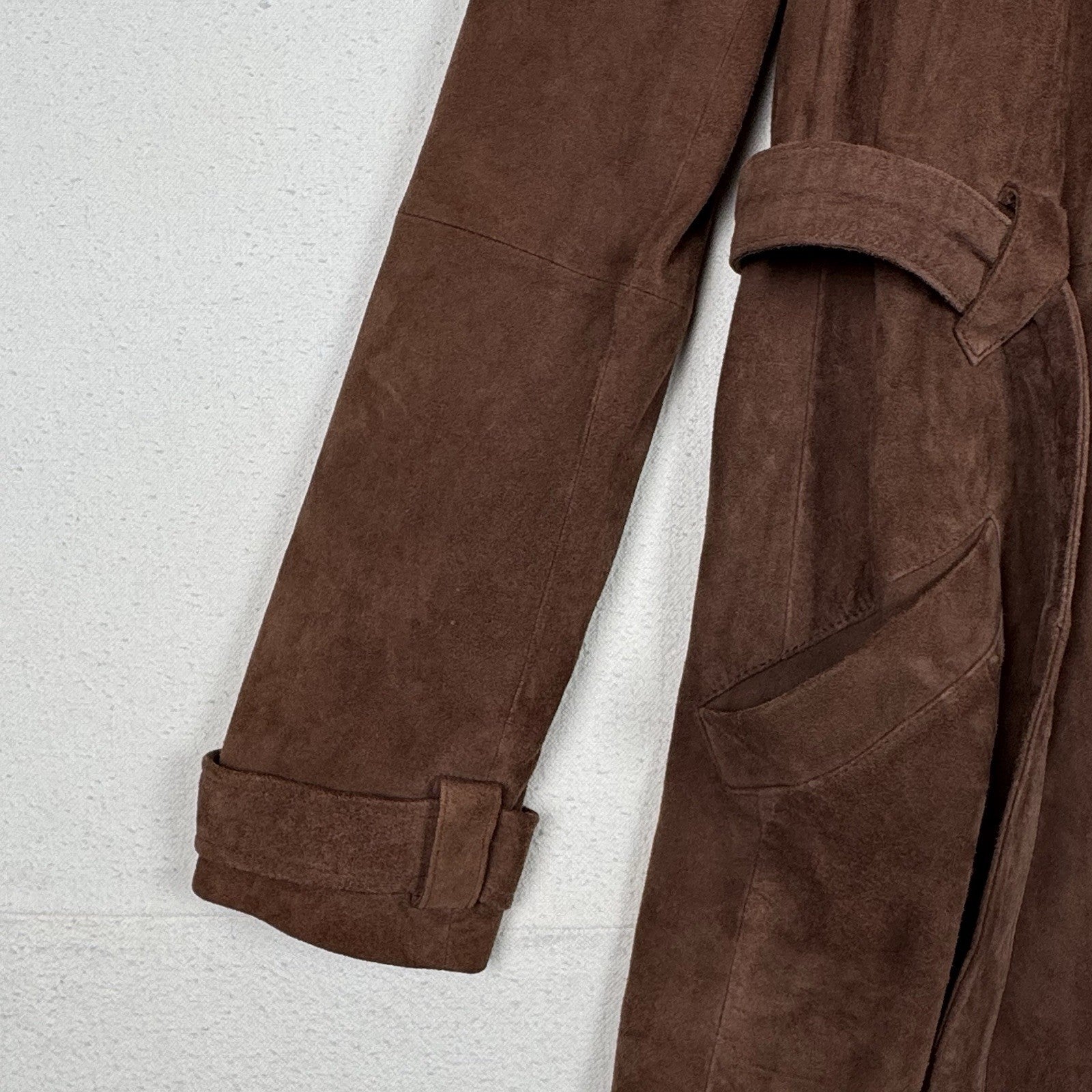 Elizabeth and James Long Suede 100% Real Leather Jacket Size XS