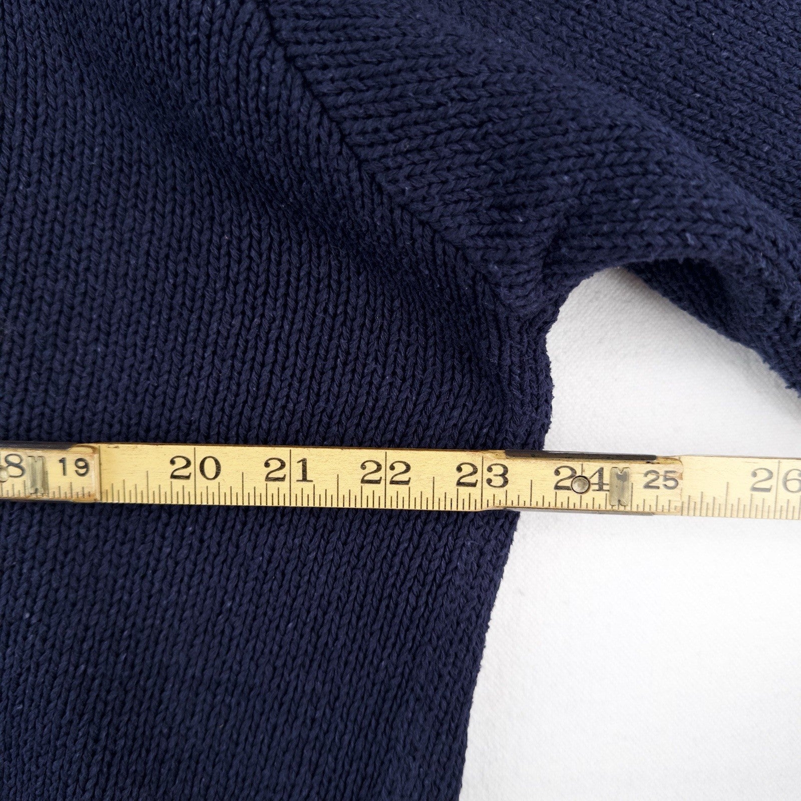 90's Vintage Polo Ralph Lauren Sweater Men's L Navy Blue Crewneck 100% Cotton