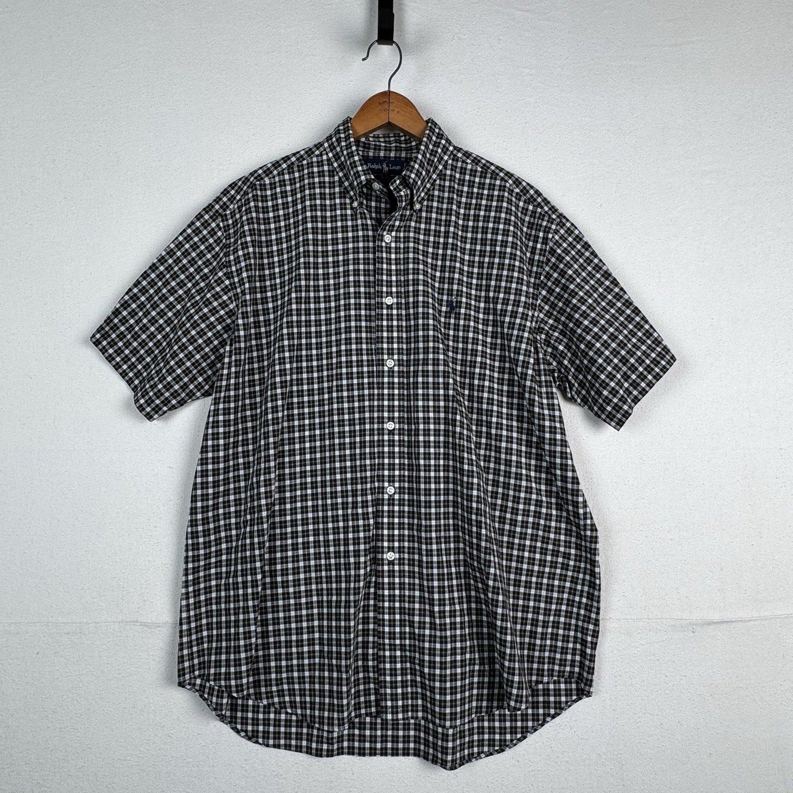 Vintage Polo Ralph Lauren Blake Short Sleeve Shirt Plaid Button Down Men’s Large
