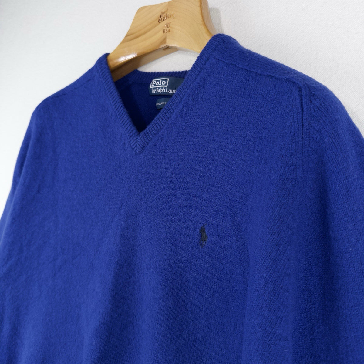 90’s Vtg Polo Ralph Lauren Sweater Men’s XL Blue 100% Lambswool Pullover Knit