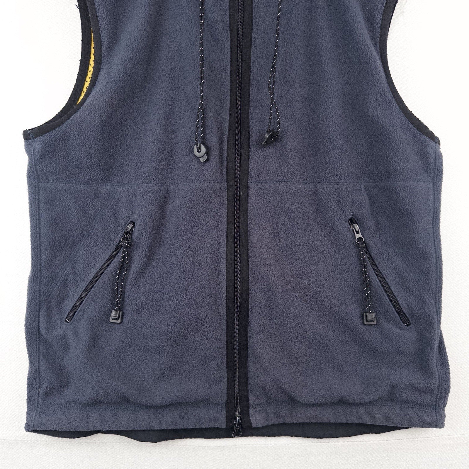 90’s Vtg Gap Fleece Hooded Vest Mens M Blue Full Zip