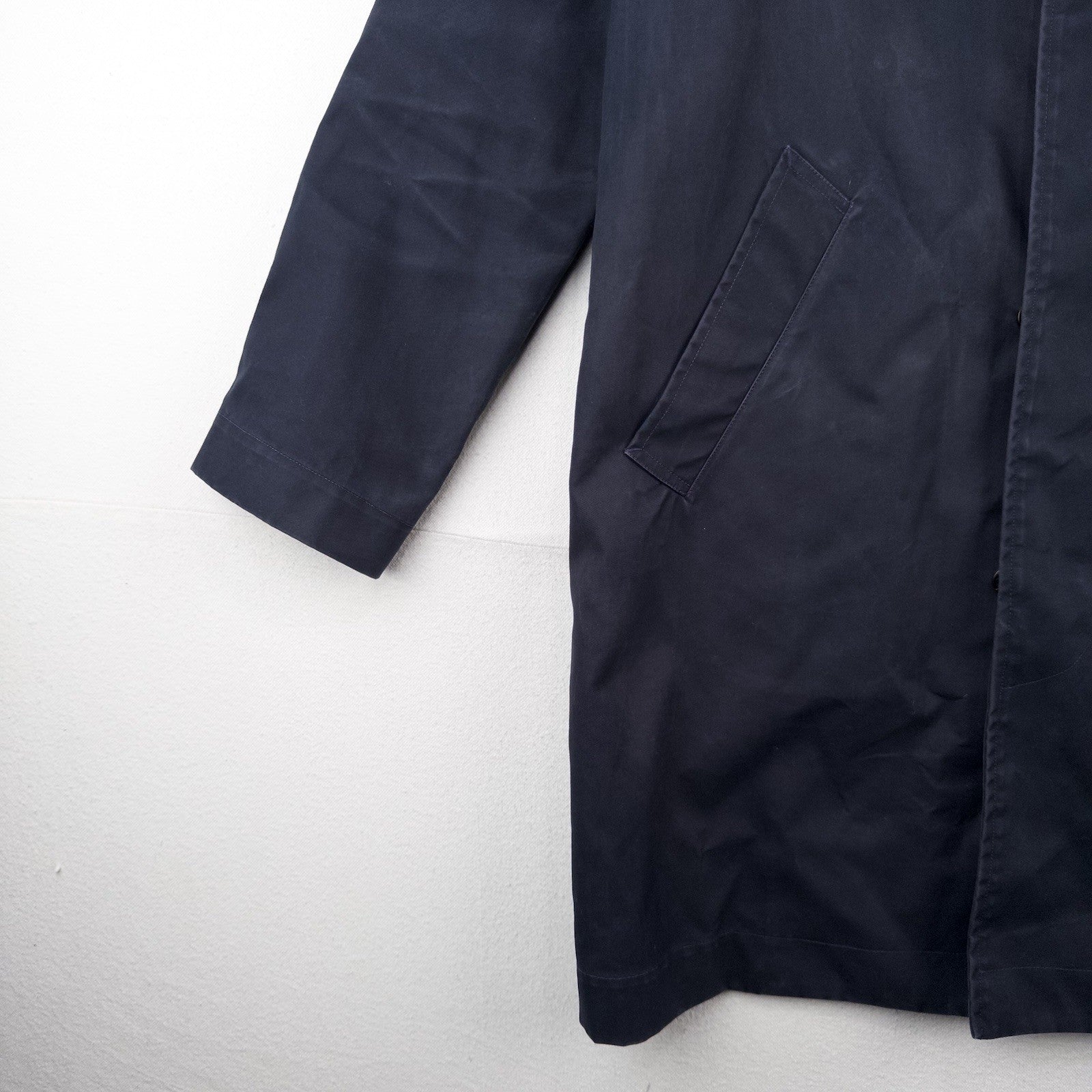 APC Navy Blue Hooded Trench Rain Coat Mac Parka Jacket Men’s Small S