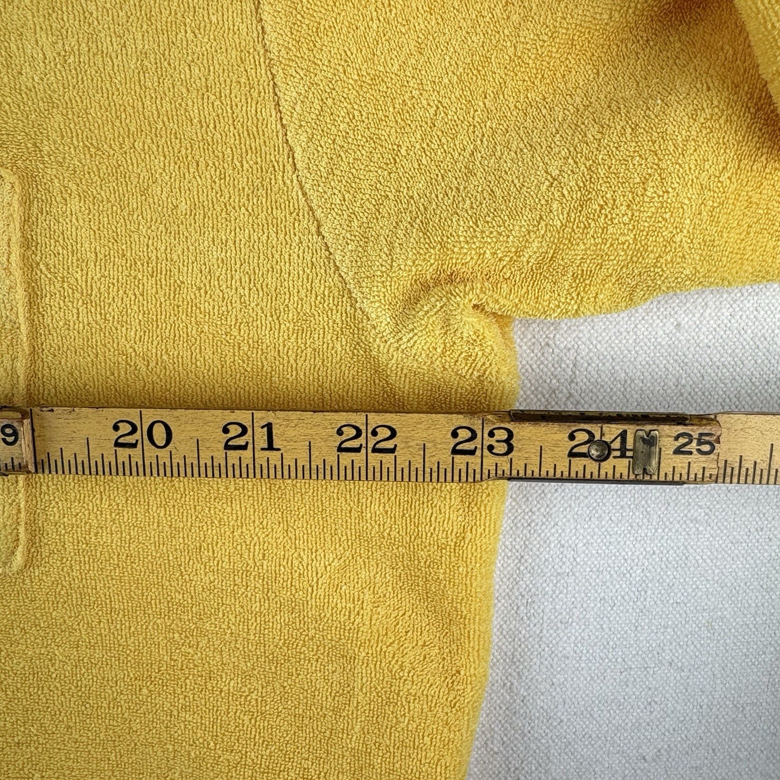 70s Vtg Selkirk Yellow Terry Cloth Pocket Polo Shirt XL Cabana Beach Pool V-neck