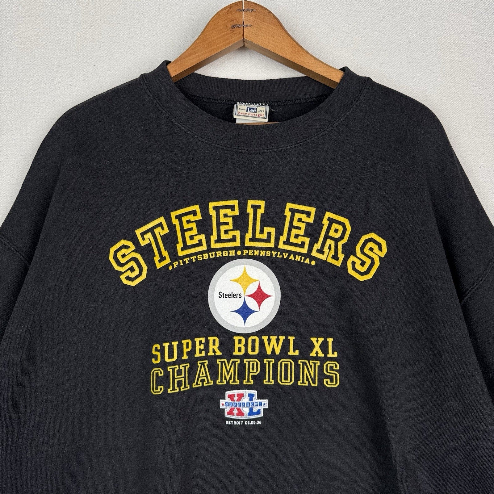 Lee Heavyweight Pittsburgh Steelers Super Bowl Champ 2006 Crewneck L