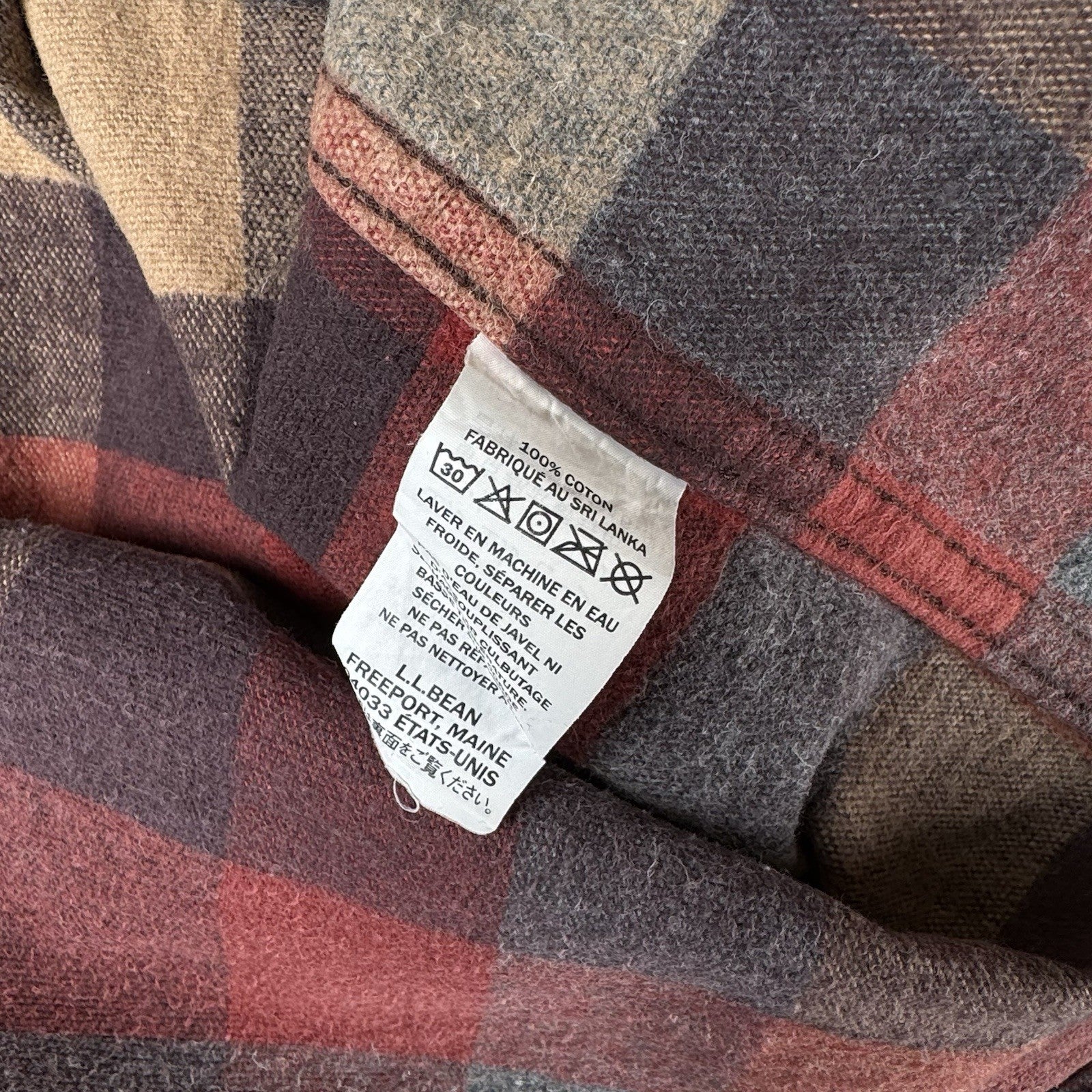 L.L. Bean Traditional Fit Chamois Flannel Shirt Men’s XL Apple Cinnamon Plaid