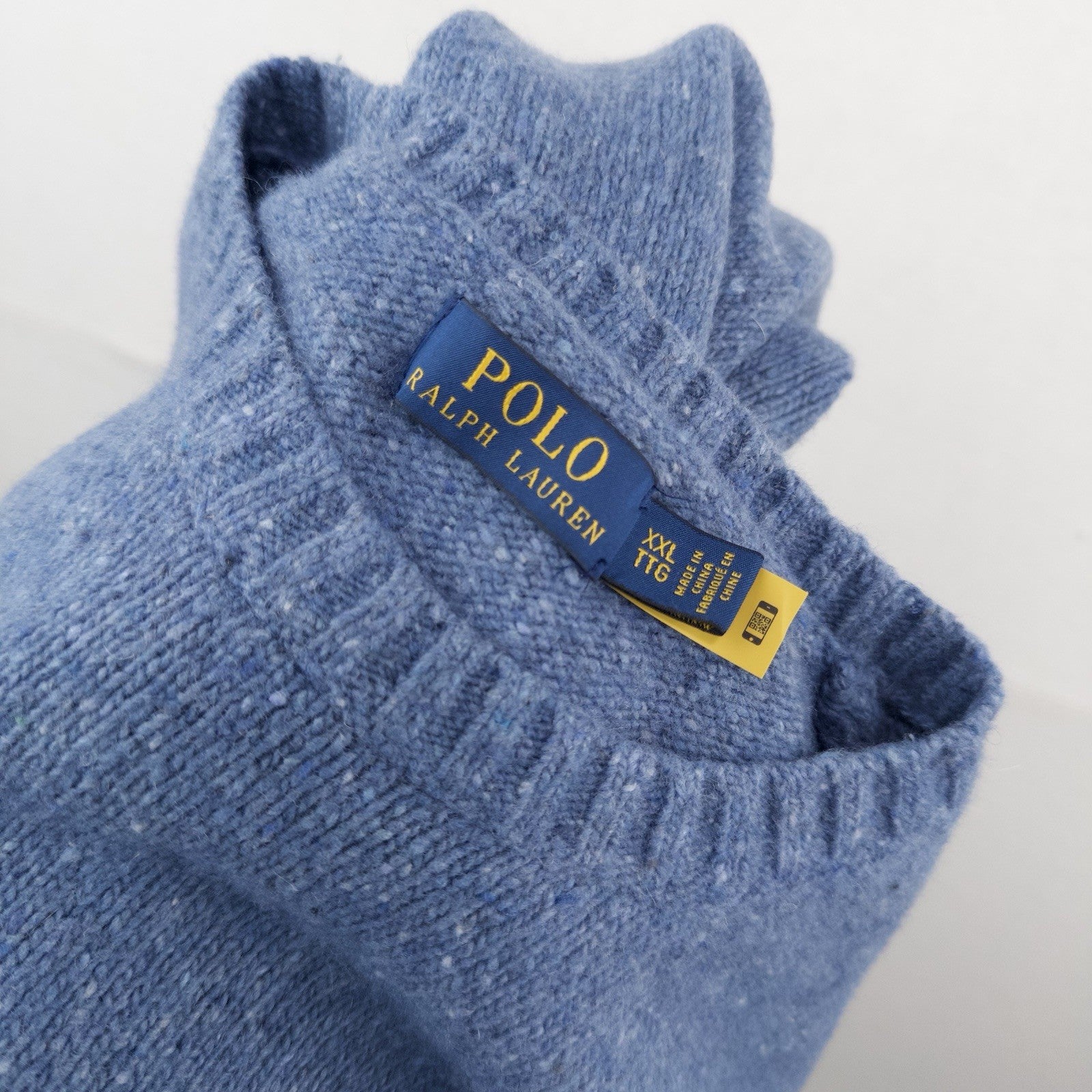 Polo Ralph Lauren Men’s Large Blue Speckled Wool Blend Crew Neck Sweater