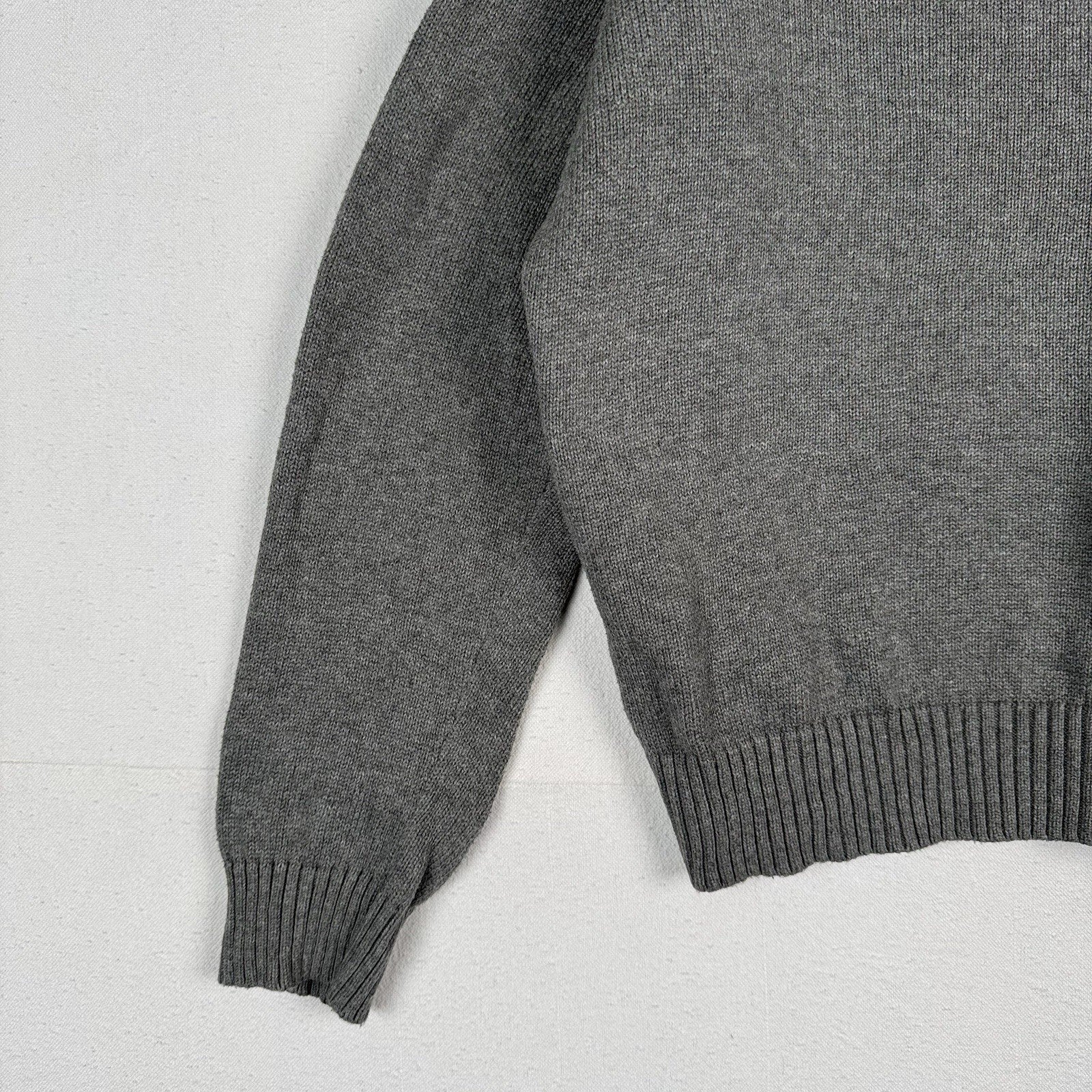 Polo Ralph Lauren Men’s XL Cotton Gray Knit Crewneck Sweater Green Pony