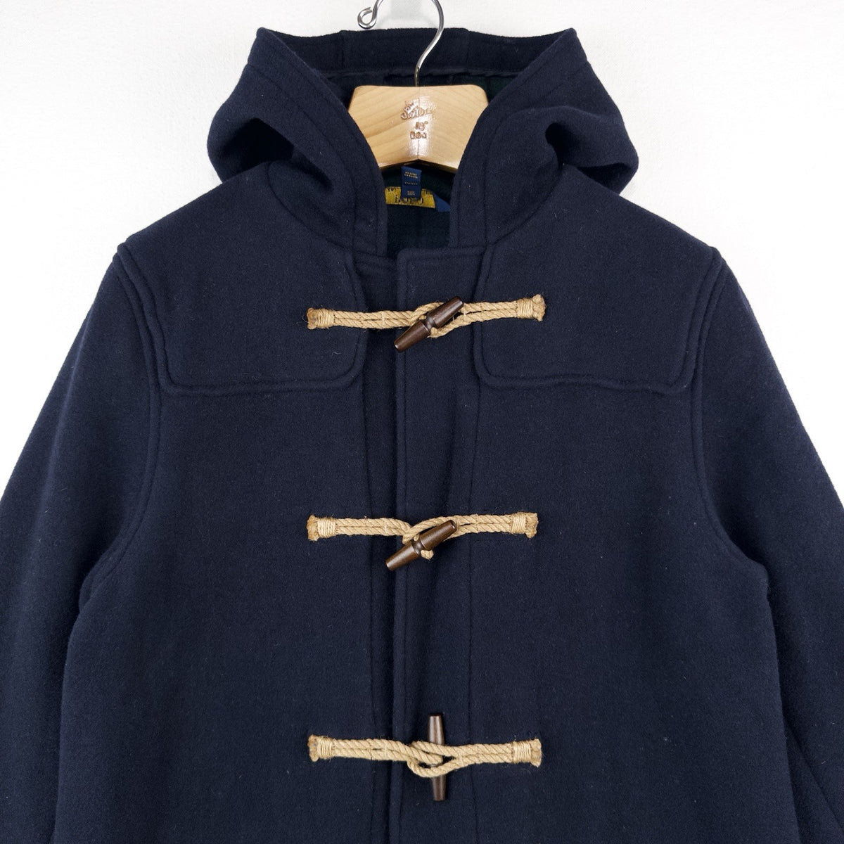 Polo Ralph Lauren Toggle Duffle Hooded Wool Peacoat Navy Blue Youth XL 18-20