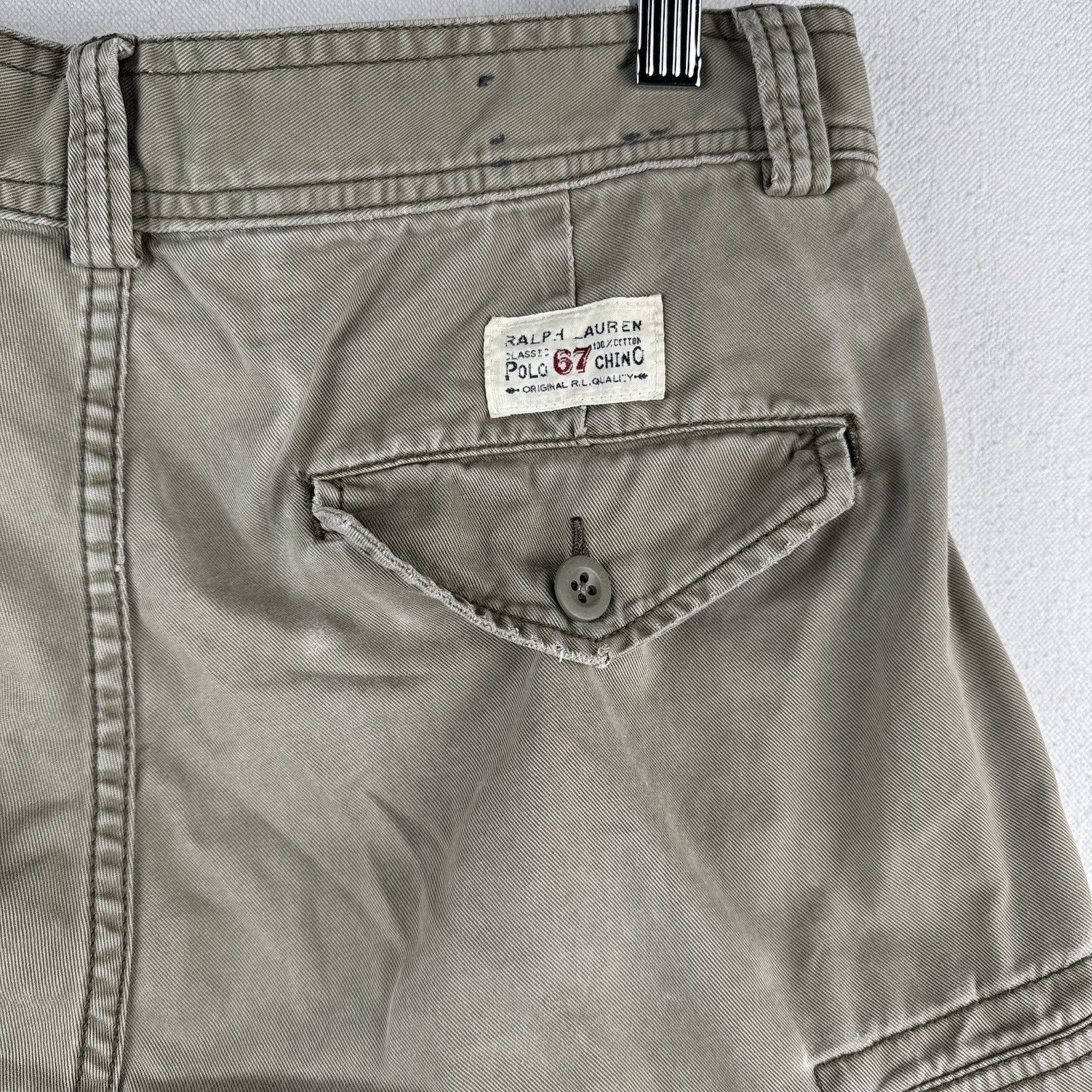 Polo Ralph Lauren Chino Classic Cargo Shorts Vintage Tan Khaki Men's 30x9